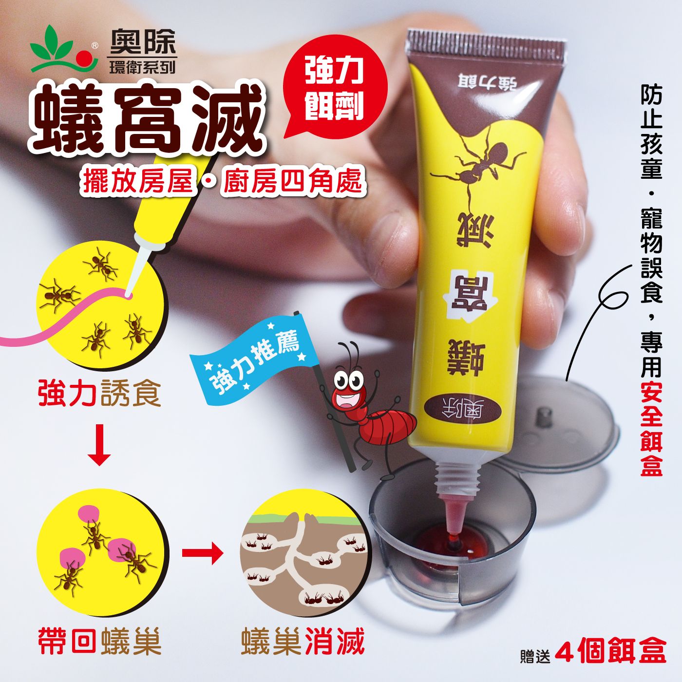 【新生王子】奧除蟻窩滅凝膠餌劑25g 螞蟻藥 火蟻 小黃家蟻 加送4入防止孩童寵物誤食安全餌盒 連鎖滅蟻 現貨