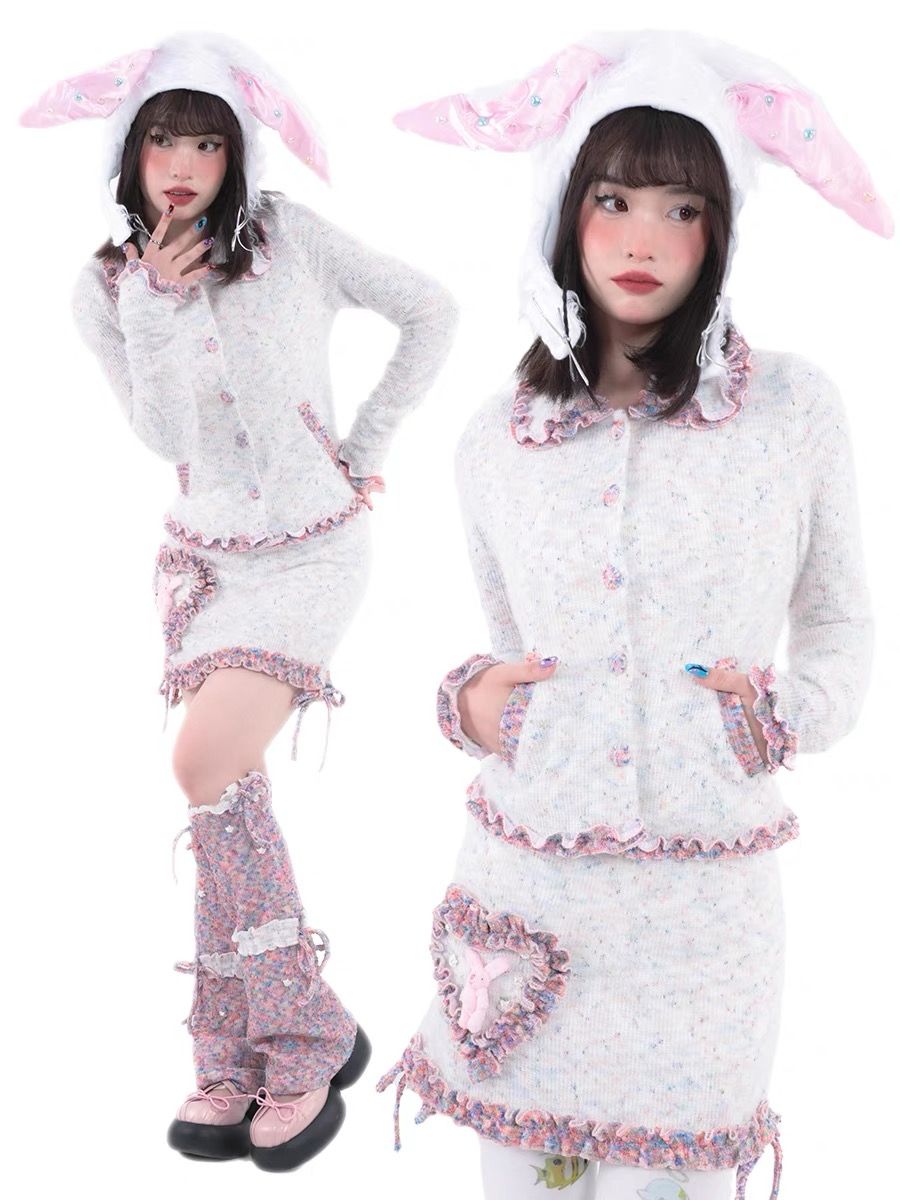 Hashtag DDD 復古奶油針織外套