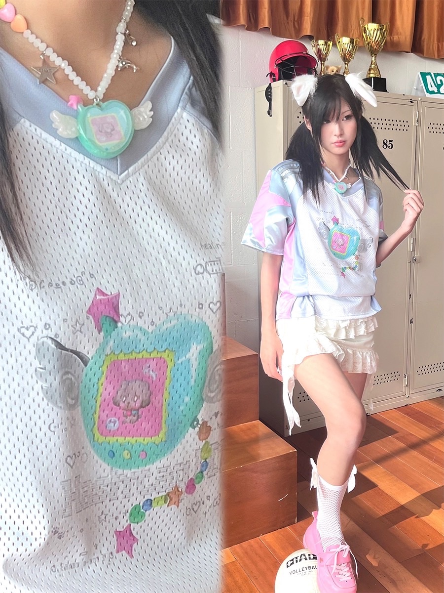 Hashtag DDD Y2K銀色復古運動電子寵物機球衣