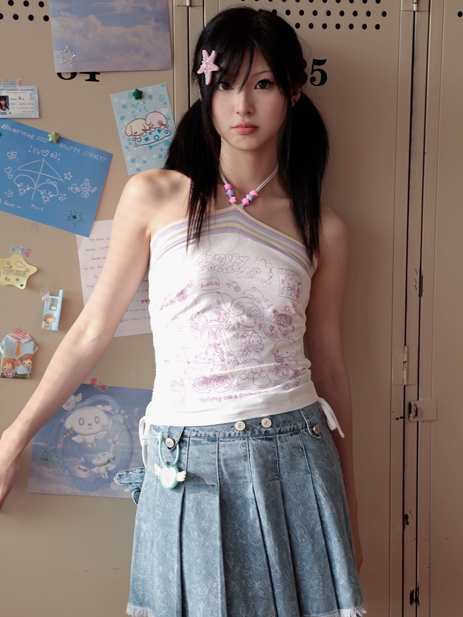 售完斷貨 🍬Hashtag DDD 聯名星星串珠閃粉掛脖吊帶 白紫