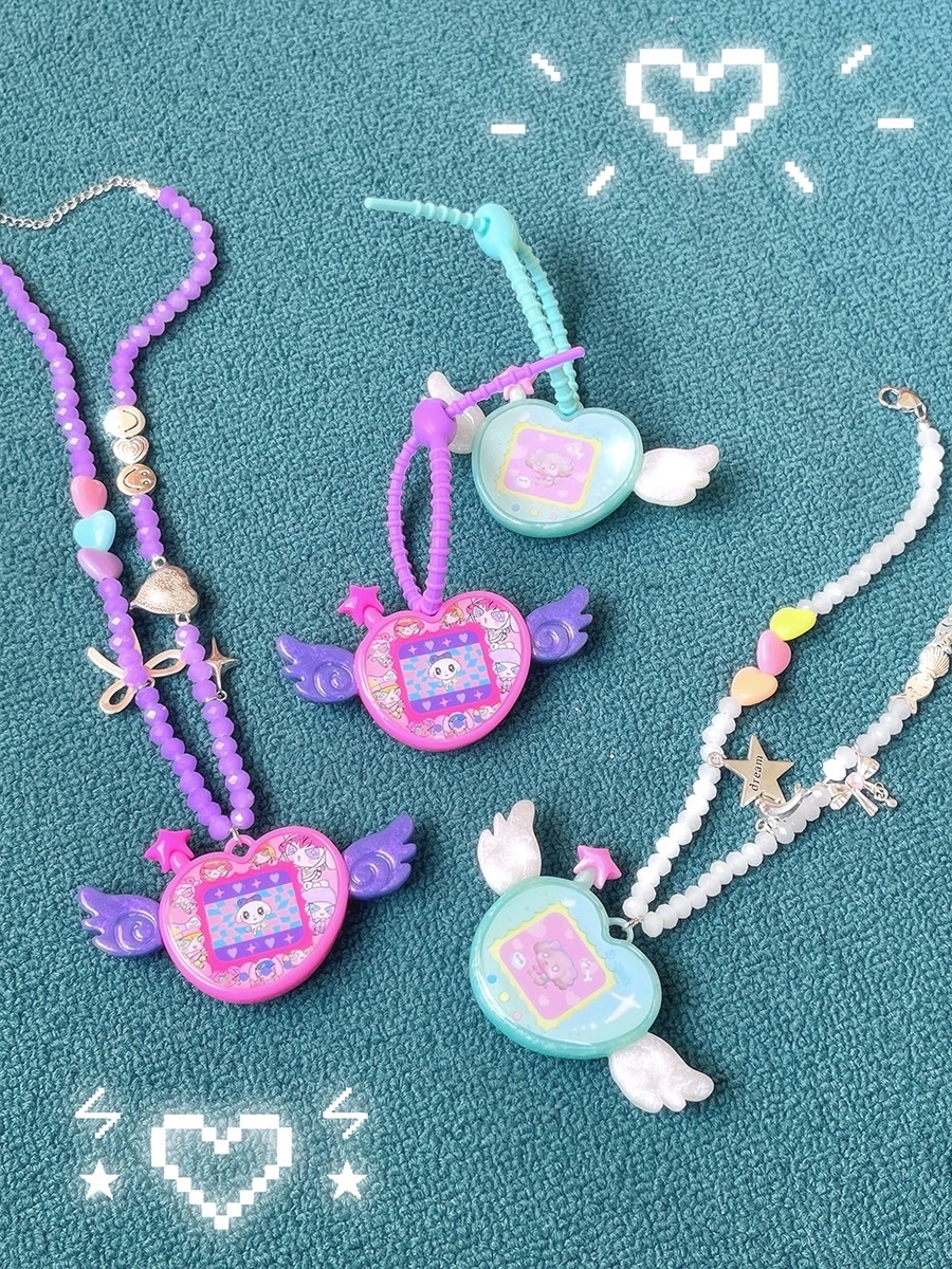 加價購🍬 Hashtag DDD 愛心翅膀串珠電子寵物機項鍊