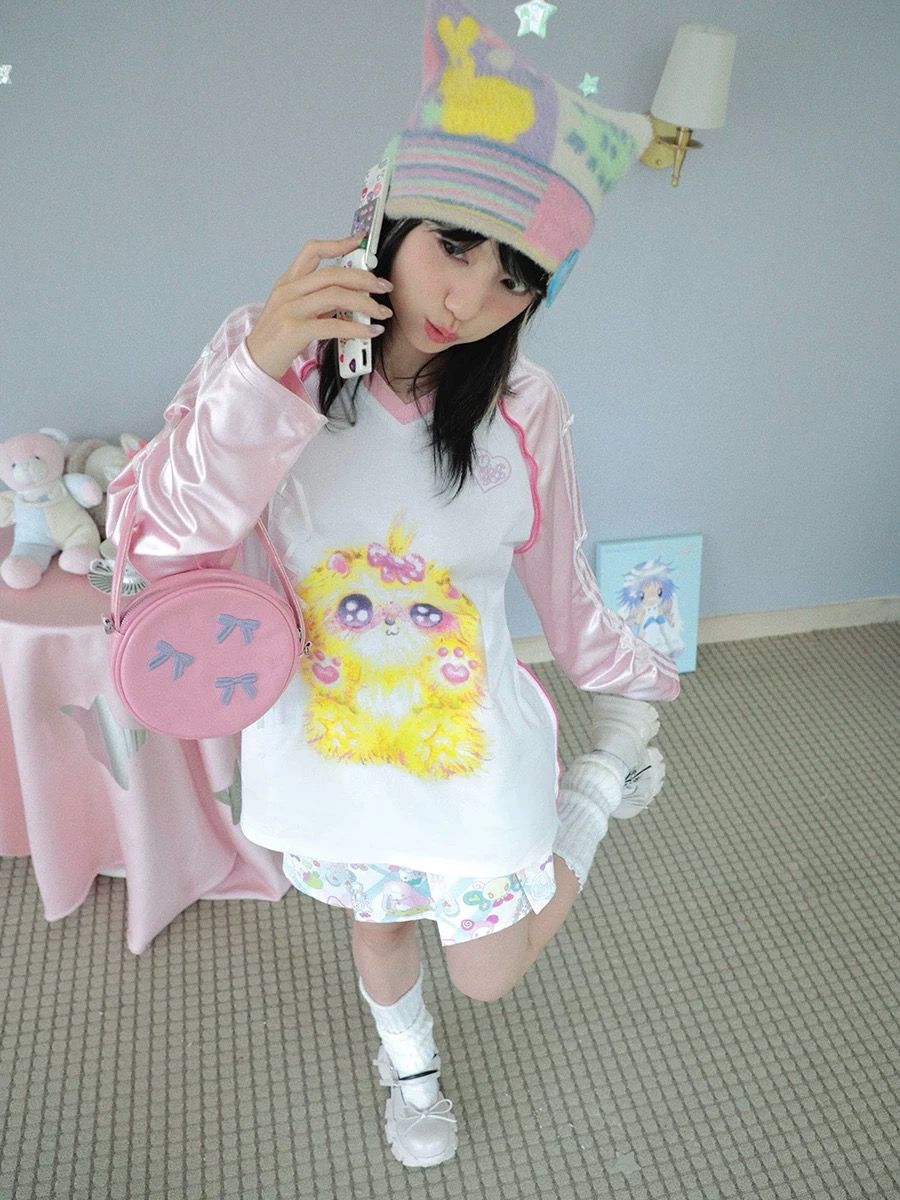 Y2K芭蕾西施狗插肩球衣