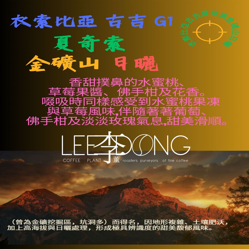 衣索比亞 古吉 G1 夏奇索 金礦山 日曬 德國PROBAT 鮮烘 🏆冠軍烘豆師李董咖啡🏆