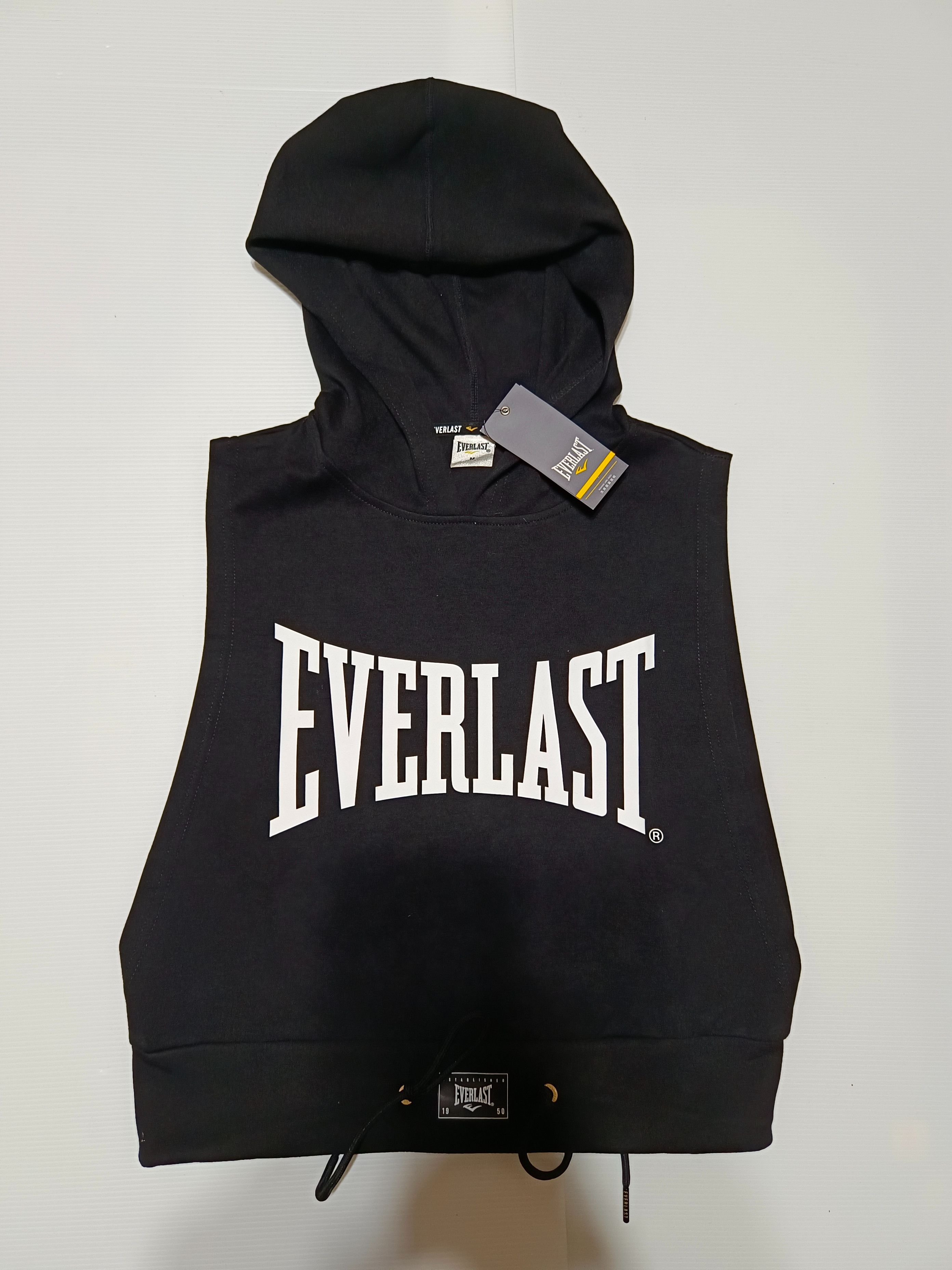 美國EVERLAST 潮款 棉質重磅 拳擊背心 連帽 無袖背心 側開 罩衫 運動背心 男女適合 原價1280