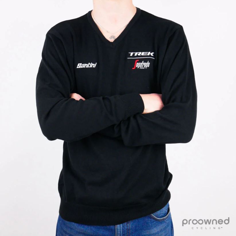 義大利SANTINI全新經典男士V領針織套頭衫 Trek-Segafredo 車隊  市價1980