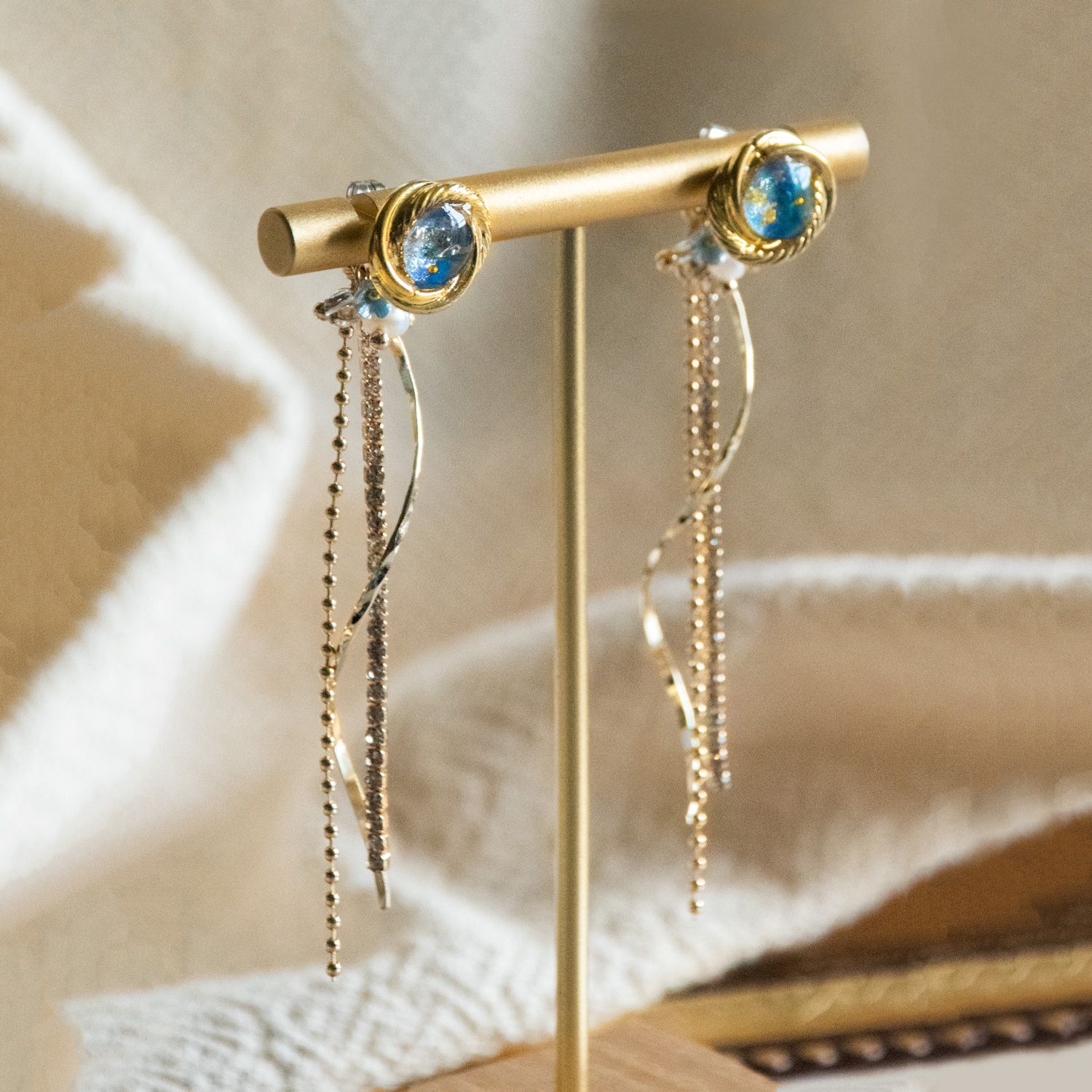 【流星雨】垂墜耳環 2WY 兩種戴法（限耳針式）、可改夾（一種戴法）