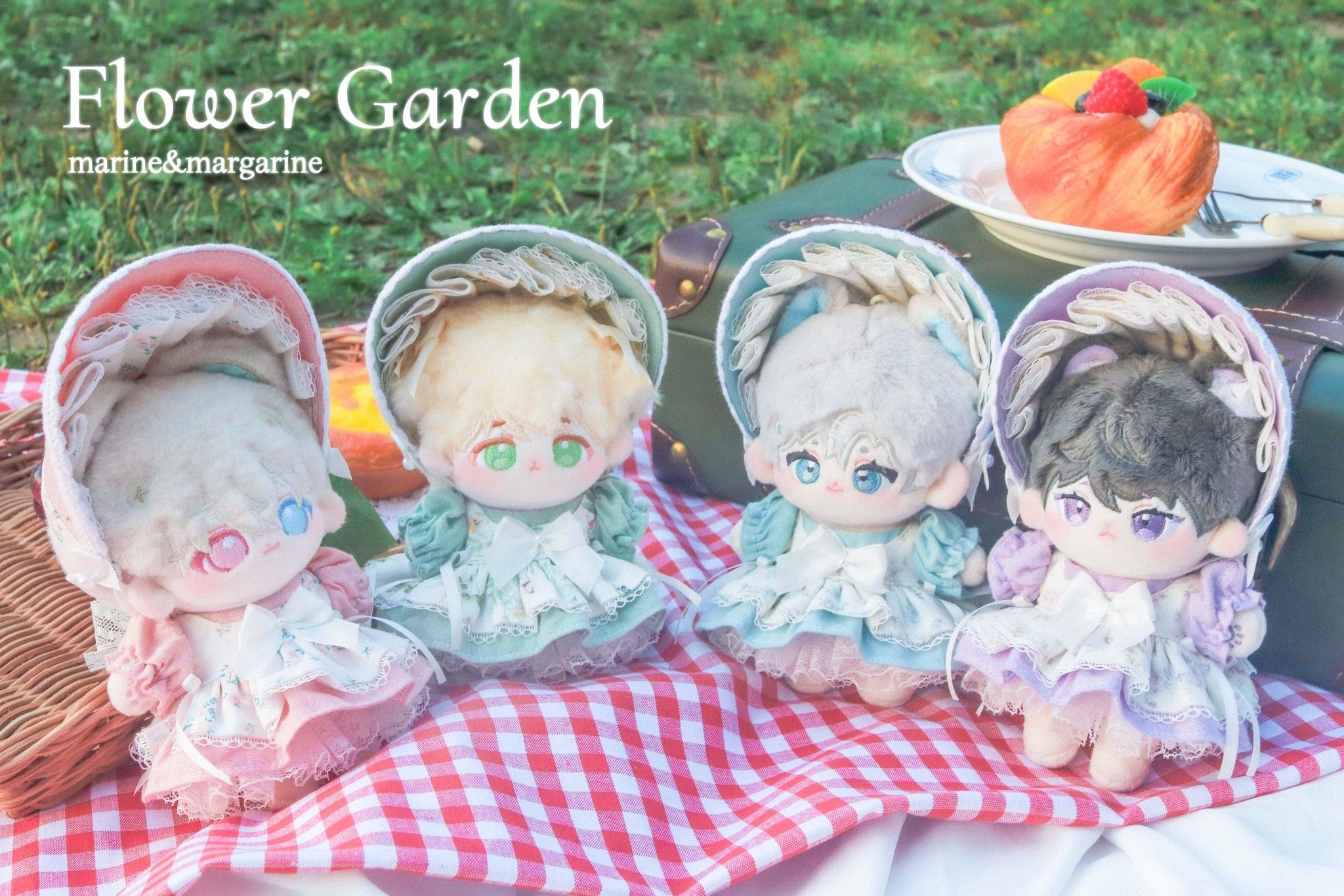 10CM｜韓國手作｜marine ＆ margarine｜Flower Garden｜藍色、粉色