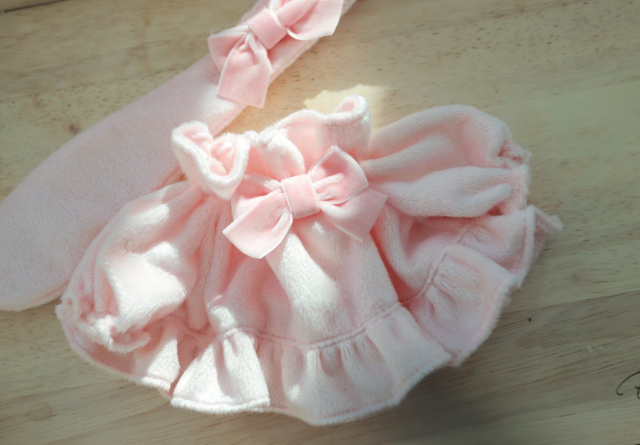 20CM｜韓國手作｜兔子小狗｜軟綿花糖｜Salmon Pink