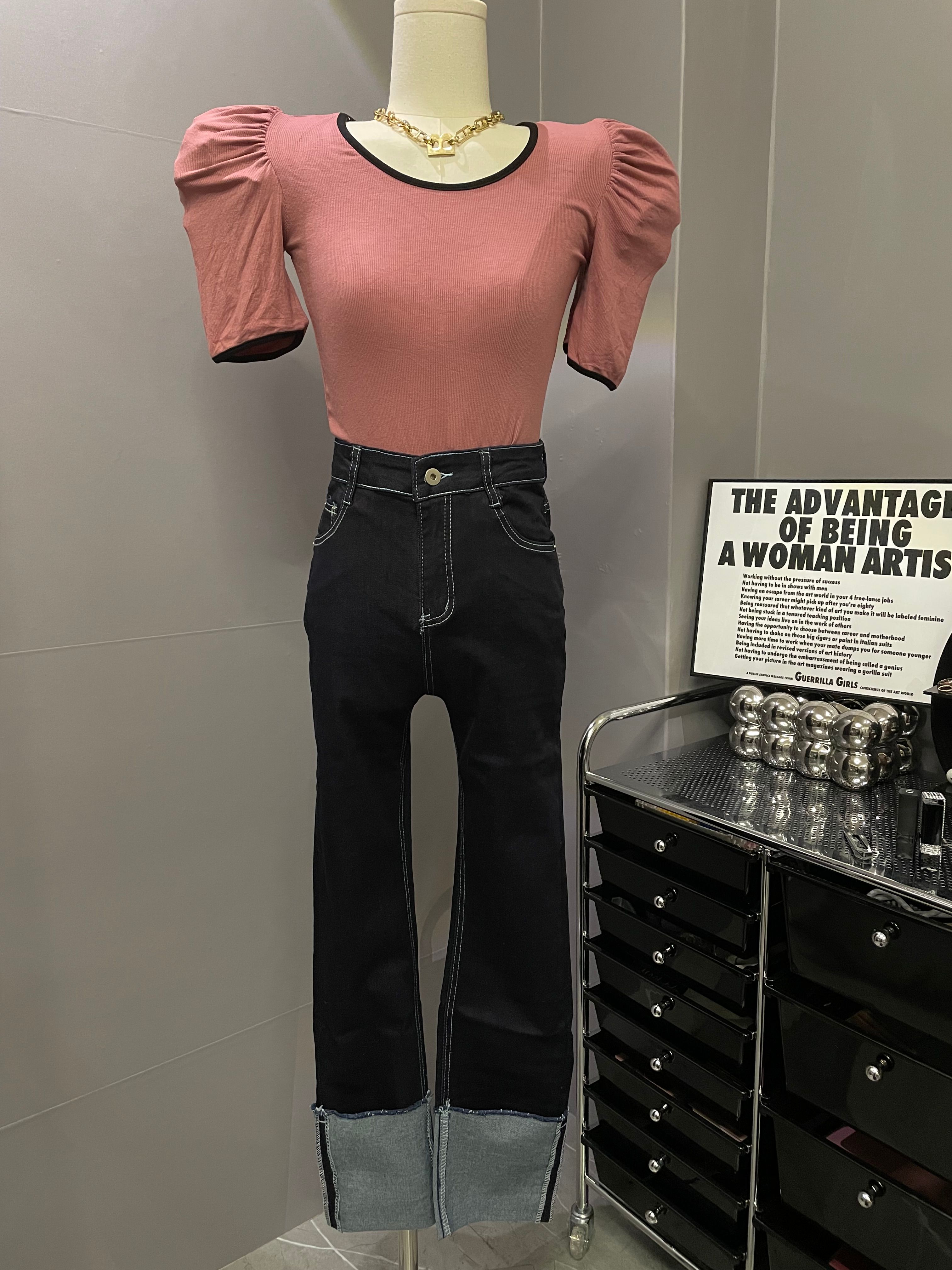 韓系反摺牛仔褲｜時髦顯瘦