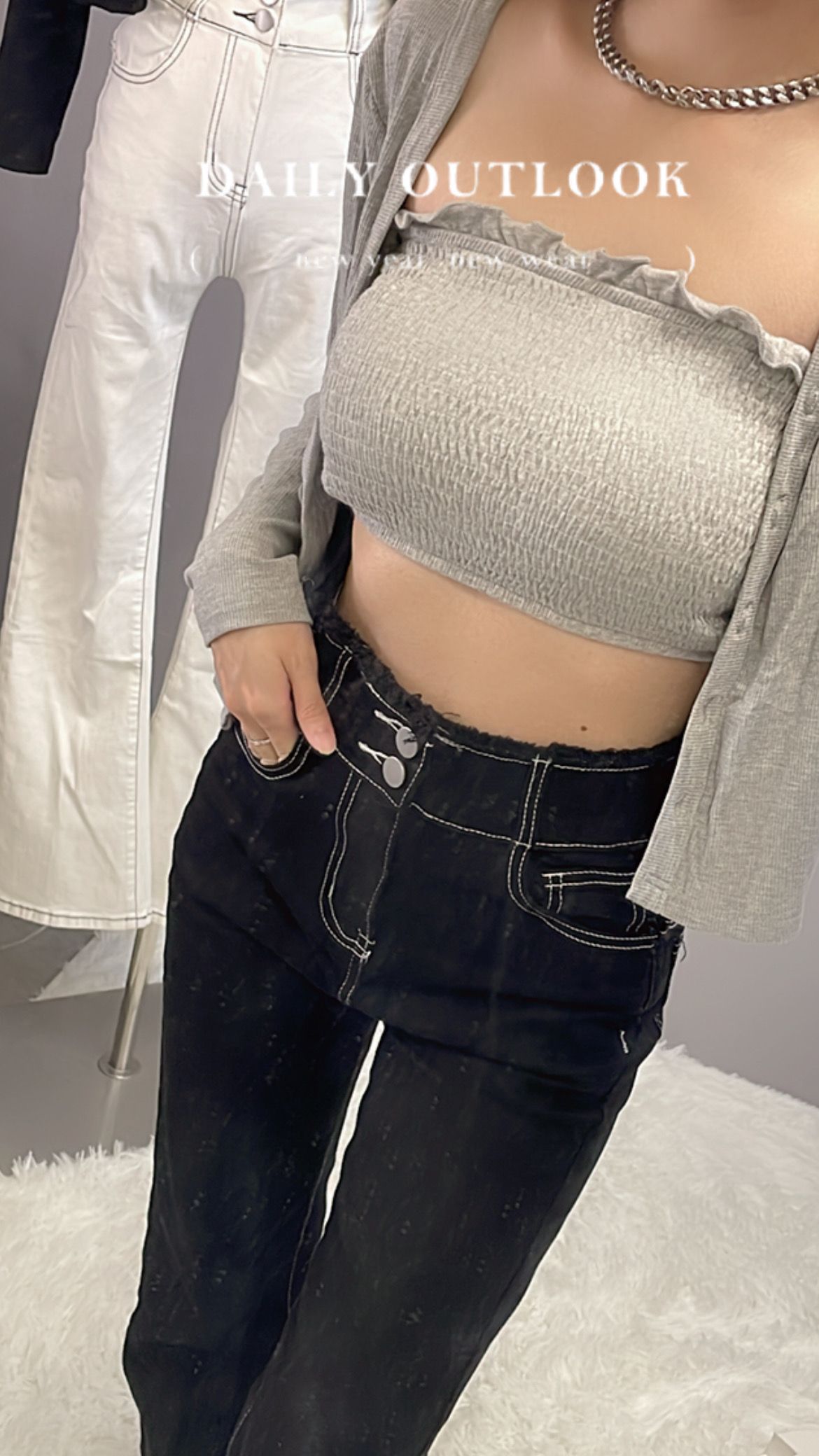 花邊鬆緊平口兩件式