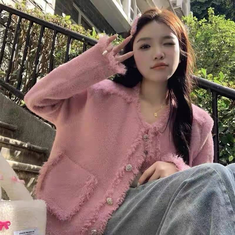 小香風水貂毛針織外套