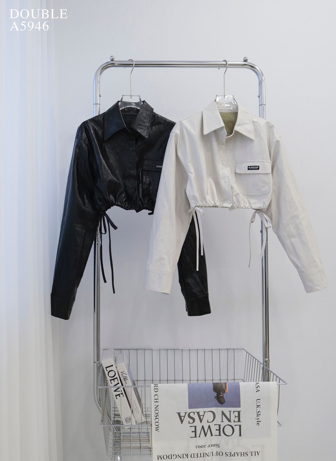 亮面短版皮外套