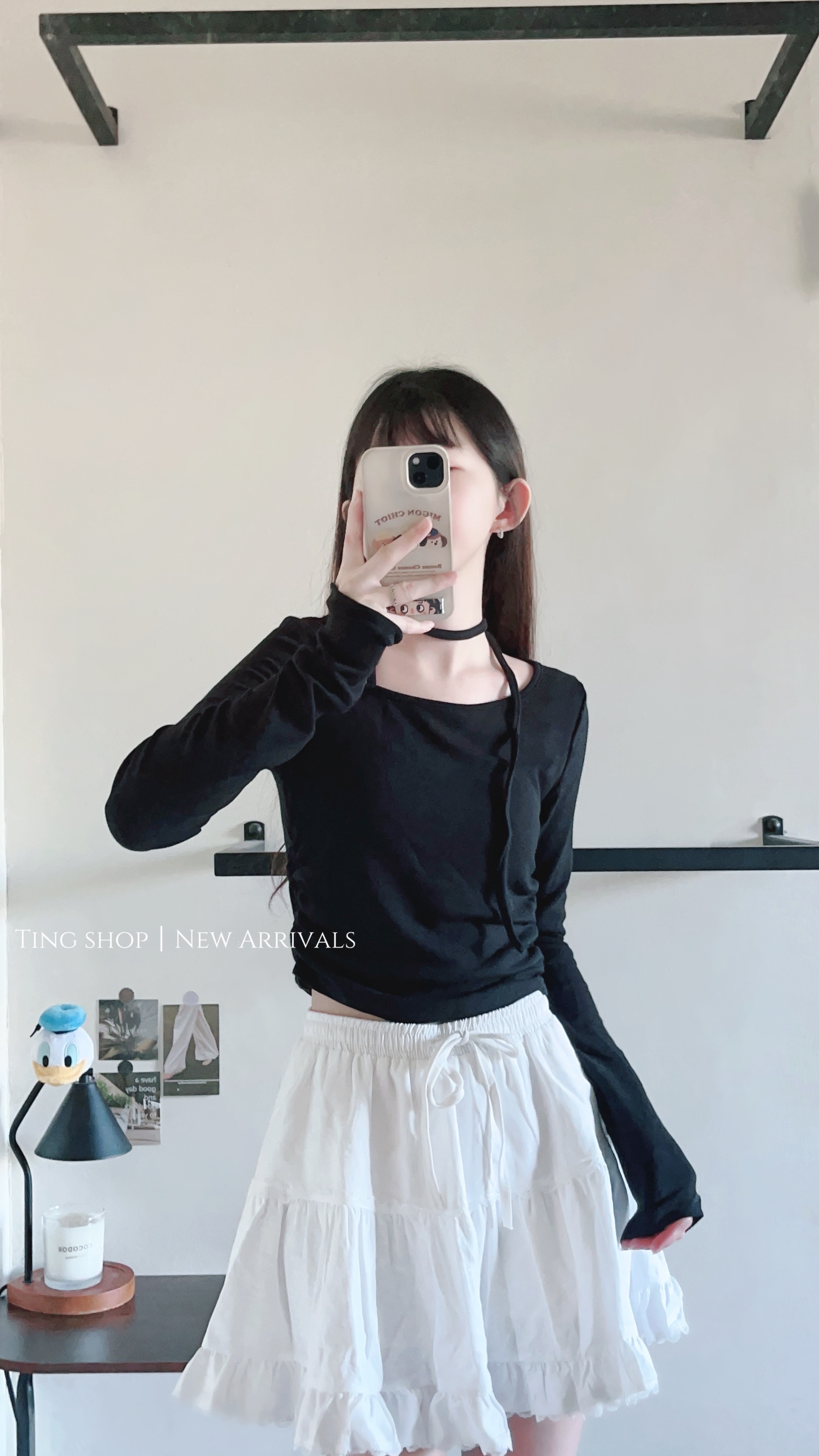 現貨-繞脖側抓皺上衣