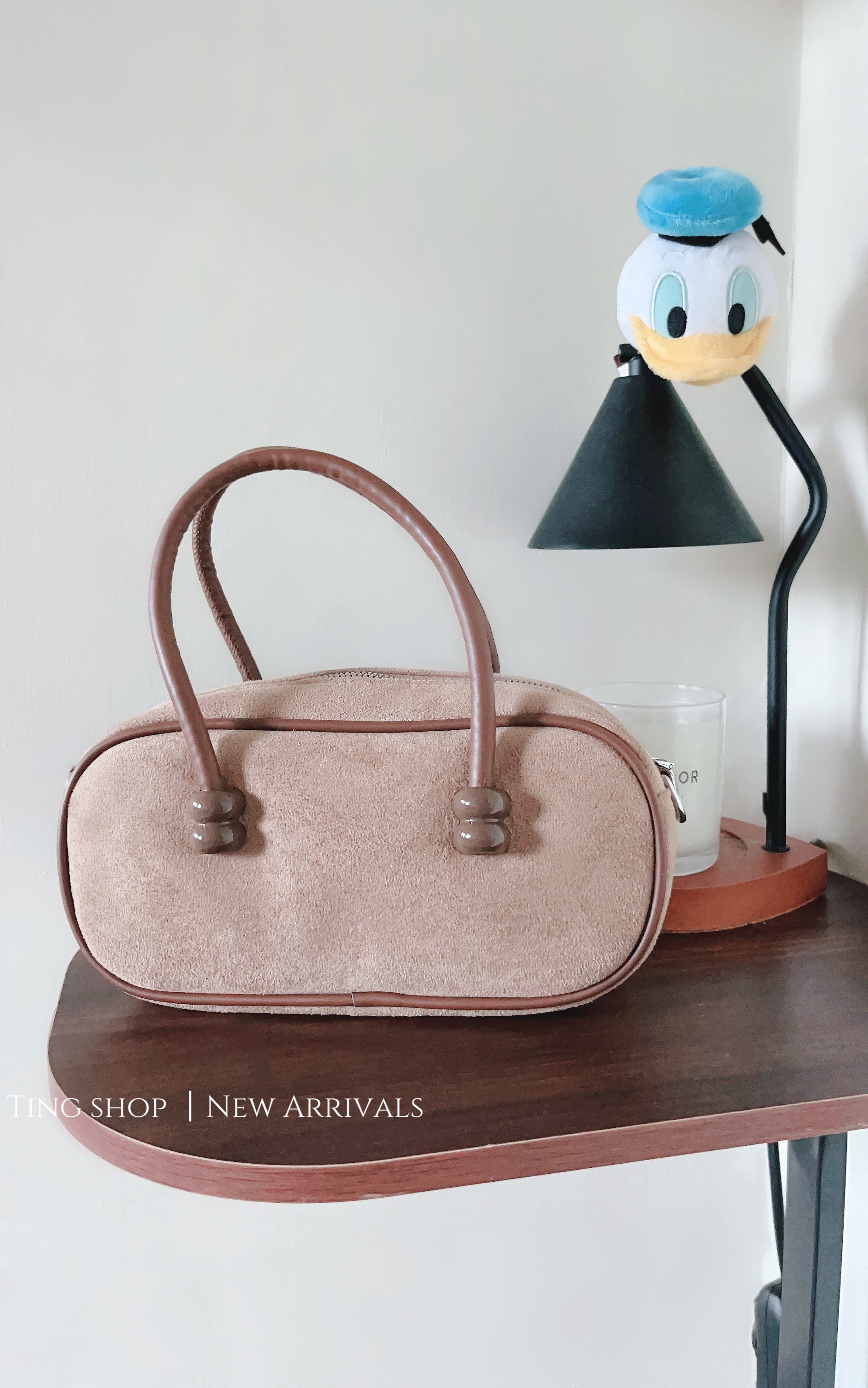 現貨-麂皮波士頓手提肩背包