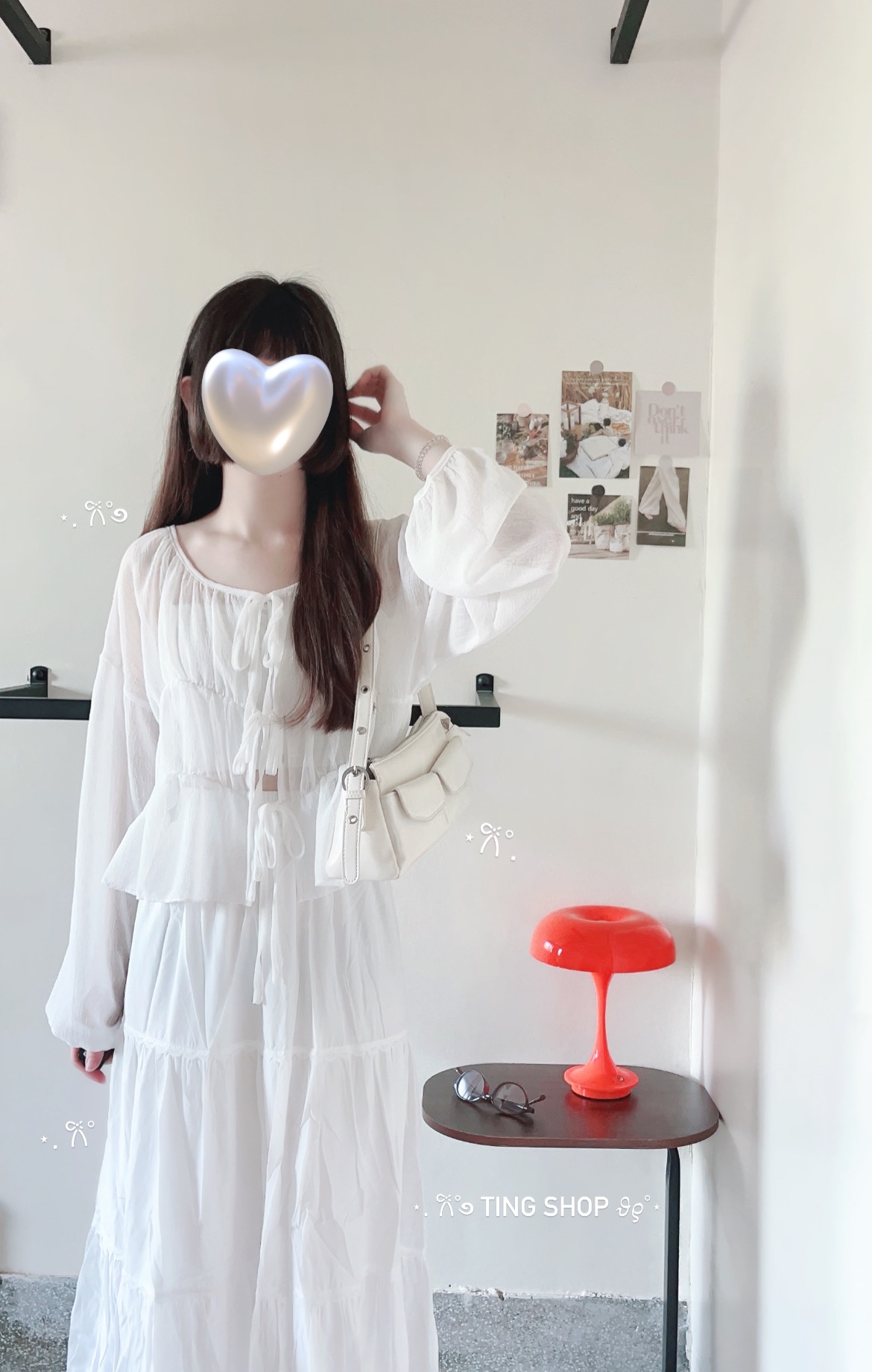 ⋆𐙚 ̊.綁帶透膚上衣