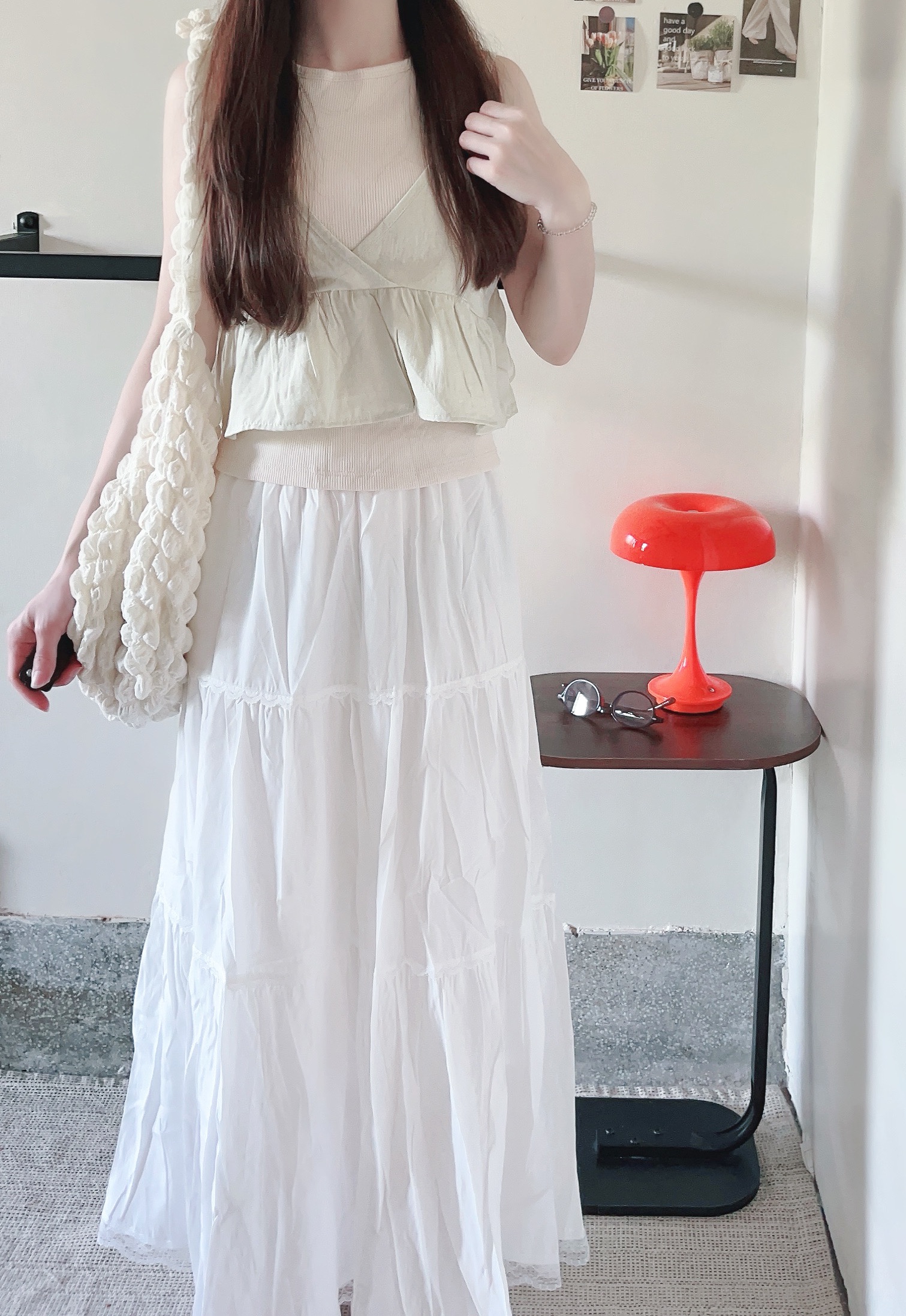 ⋆ 𐙚 ̊.蕾絲花邊長裙