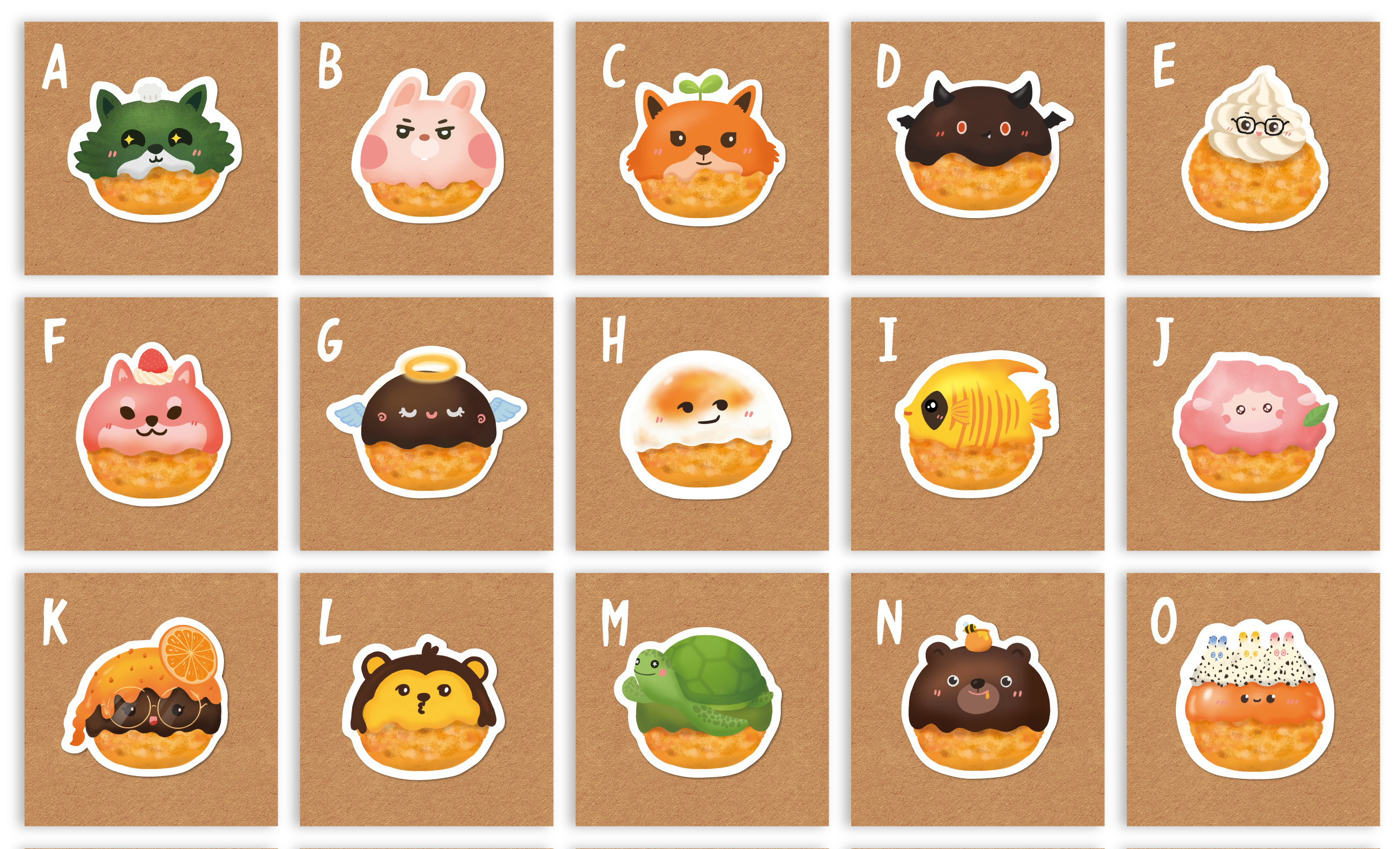 【泡芙裡的泡芙醬】防水貼紙-變身泡芙系列款