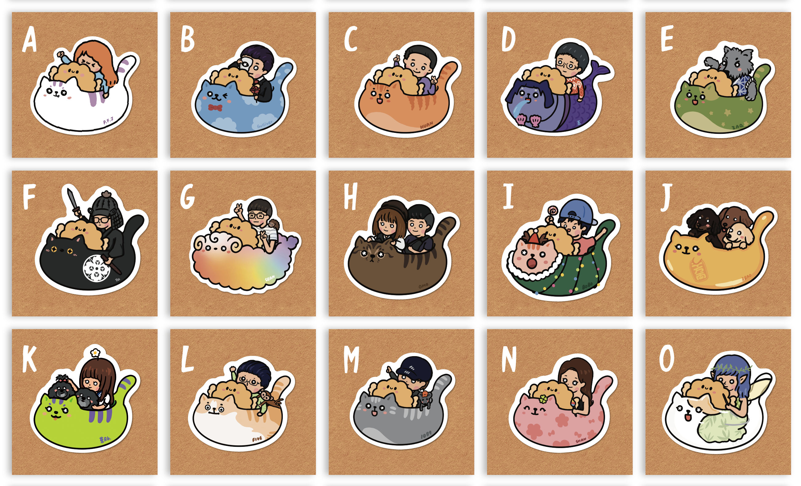 【泡芙裡的泡芙醬】防水貼紙-貓貓車系列