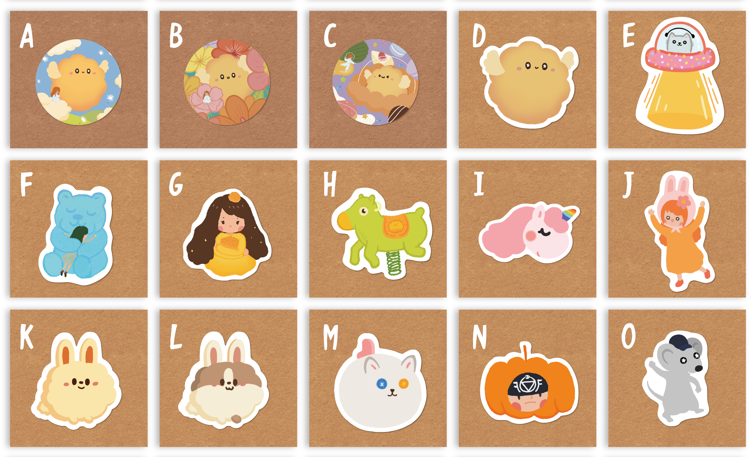 【泡芙裡的泡芙醬】防水貼紙-泡芙人物篇