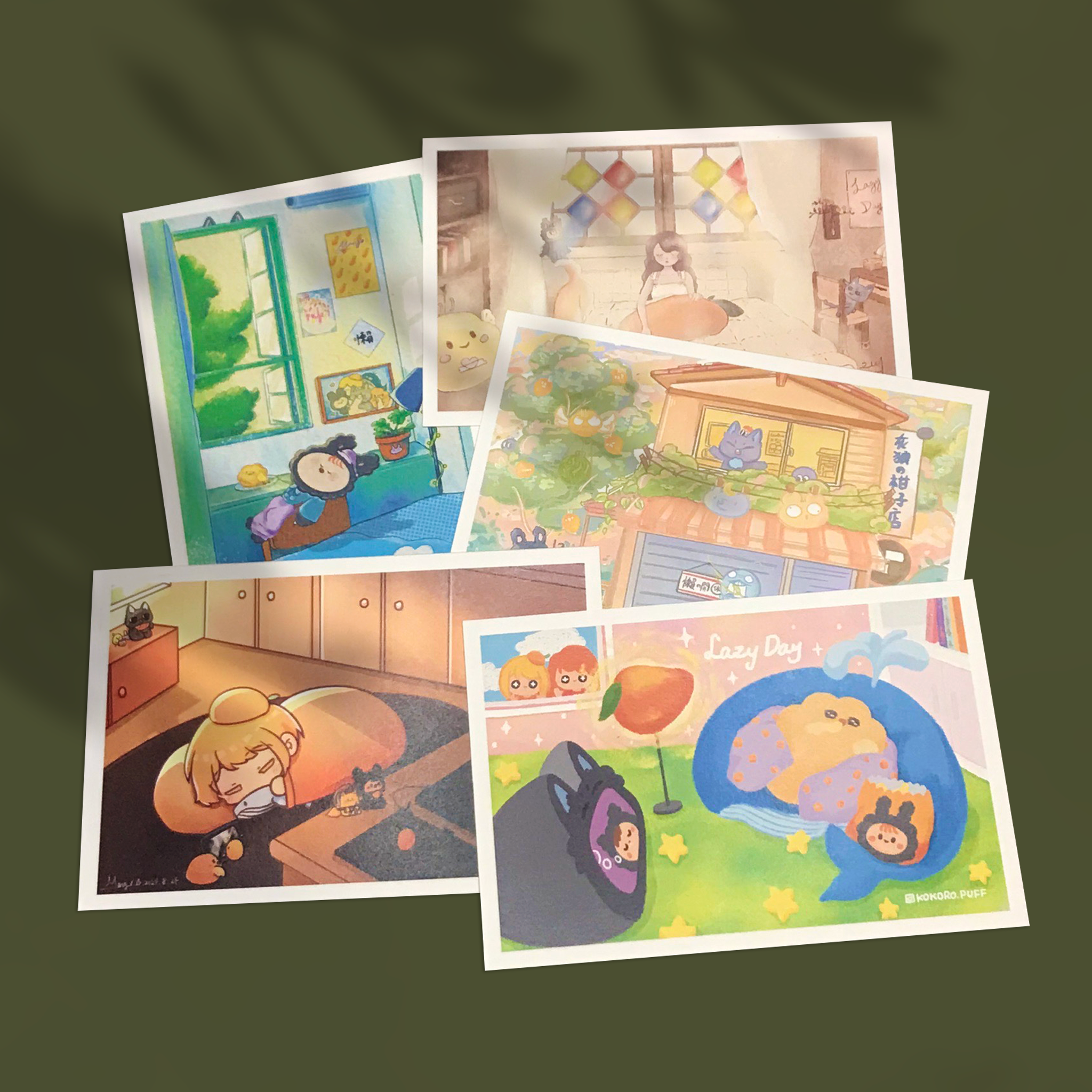 懶惰日聯名明信片X小灰狼X芒果X莎莉面面X路之川