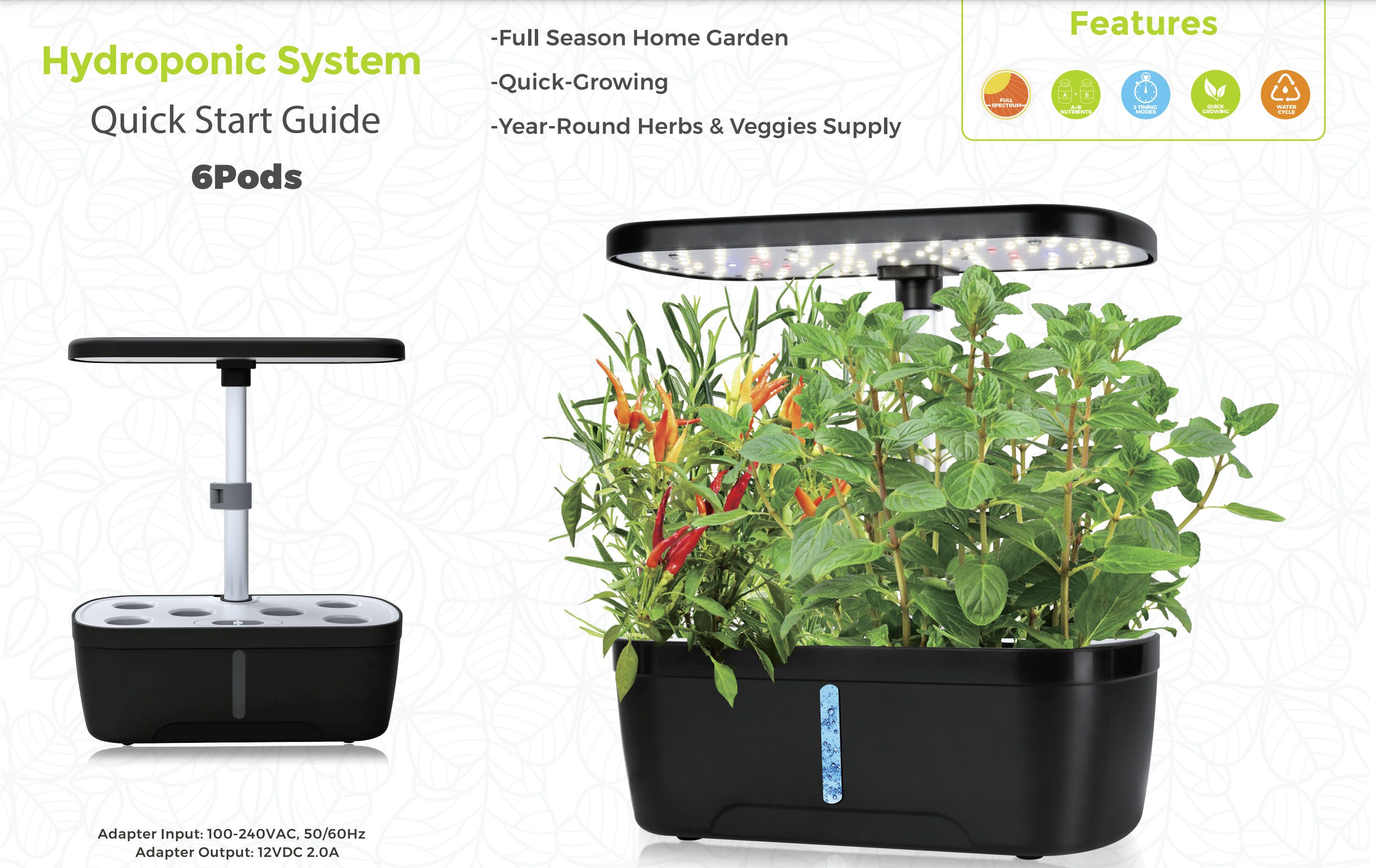 美日熱銷品 全方位室內植物水耕栽培機（6栽培孔） 水耕機 水培機 水耕 水培