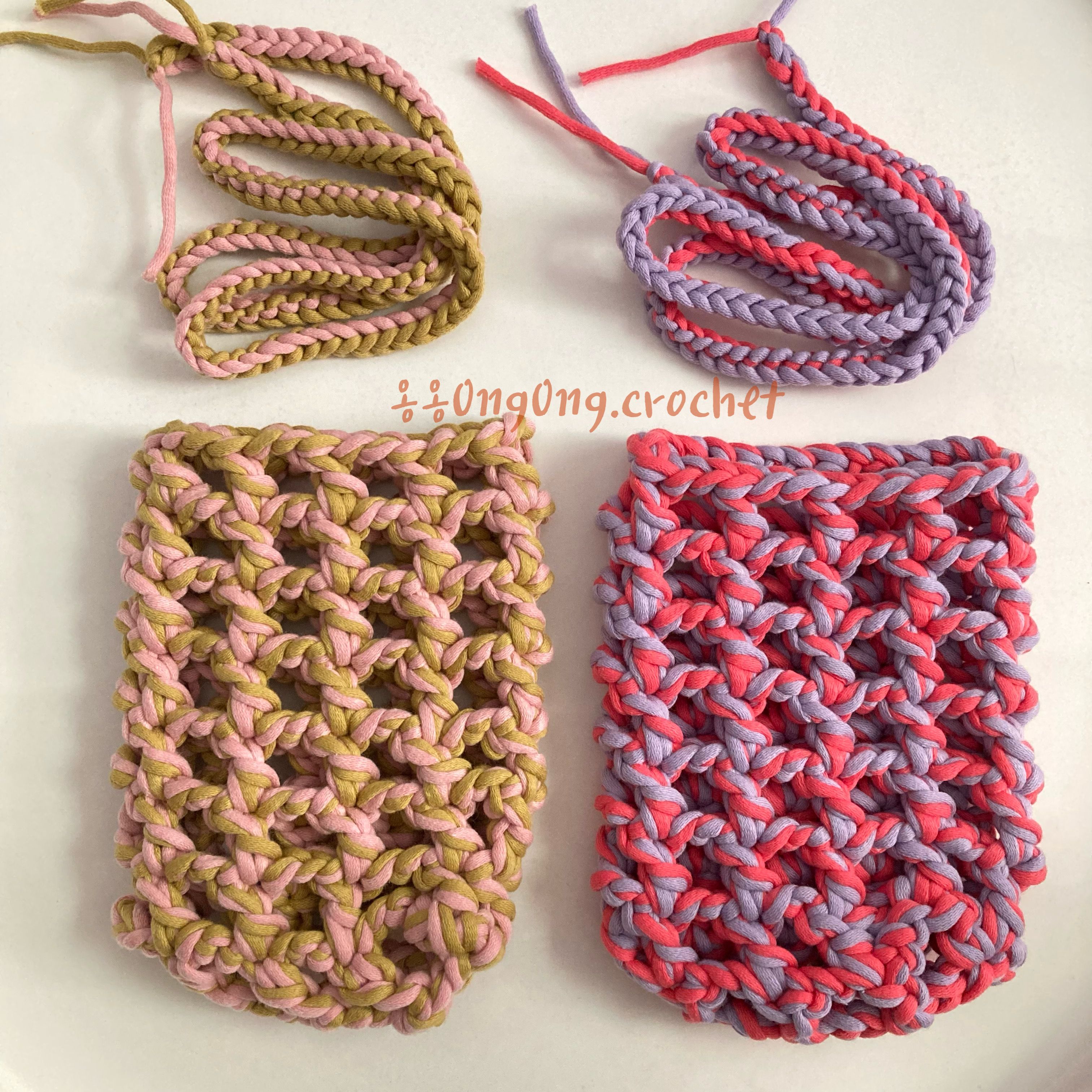 雙色冰淇淋網格。手機袋