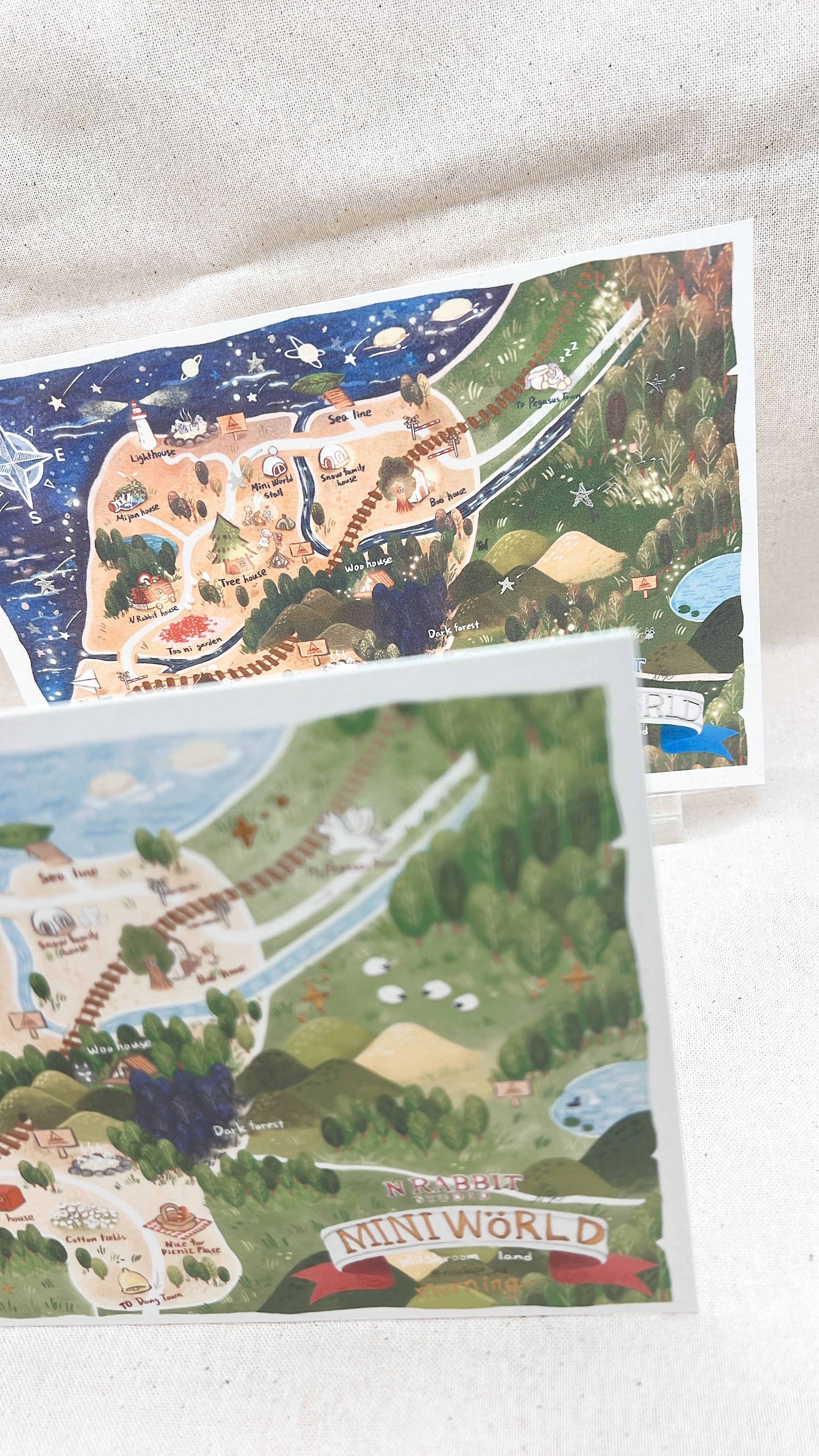 《N兔studio》A5明信片海報-迷你地圖系列 - 手工燙金 手工明信片 海報明信片-原創作者 文創商品