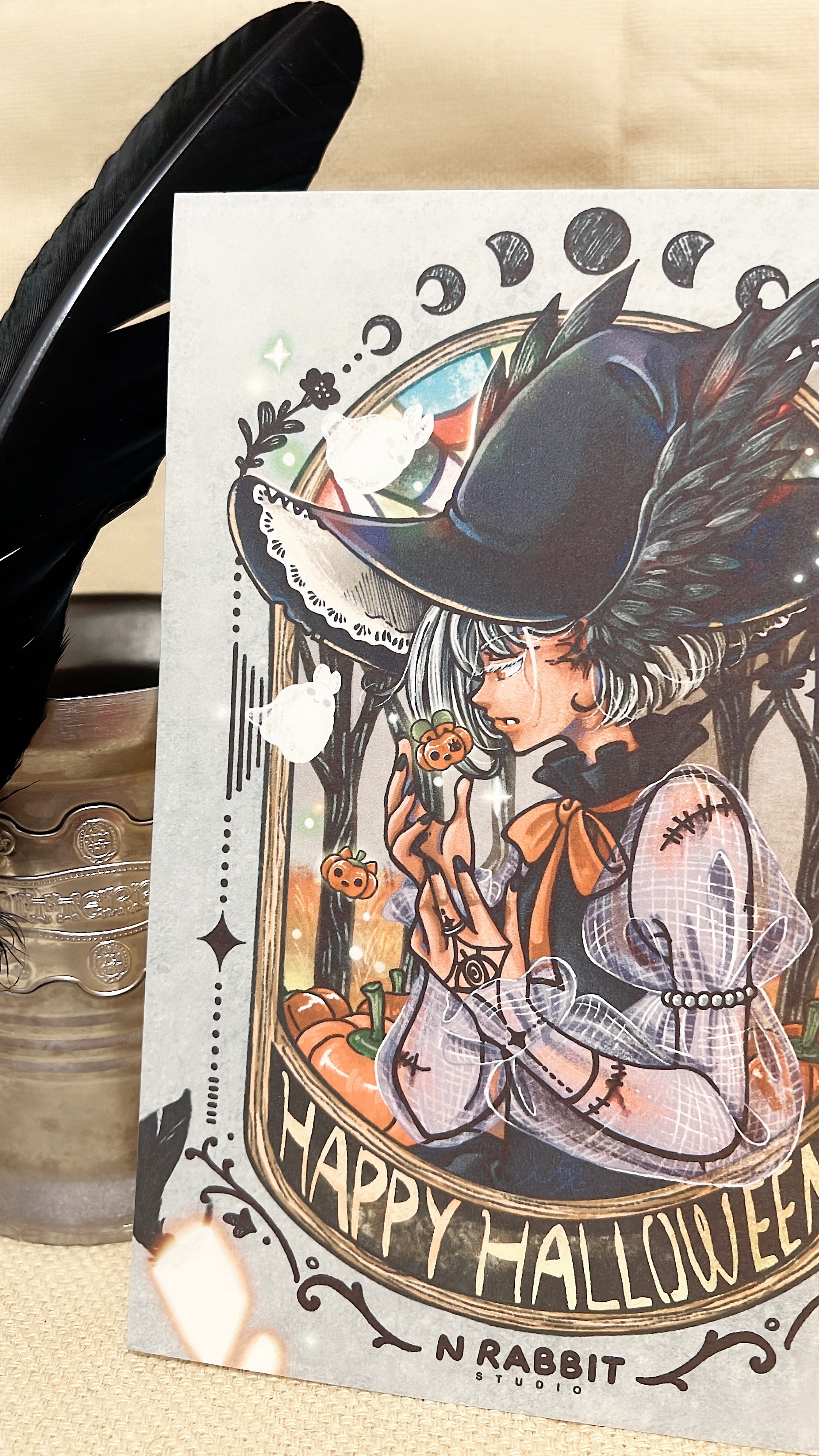 《N兔studio》🎃萬聖節限定 A5/一般 明信片海報-巫暗的低語