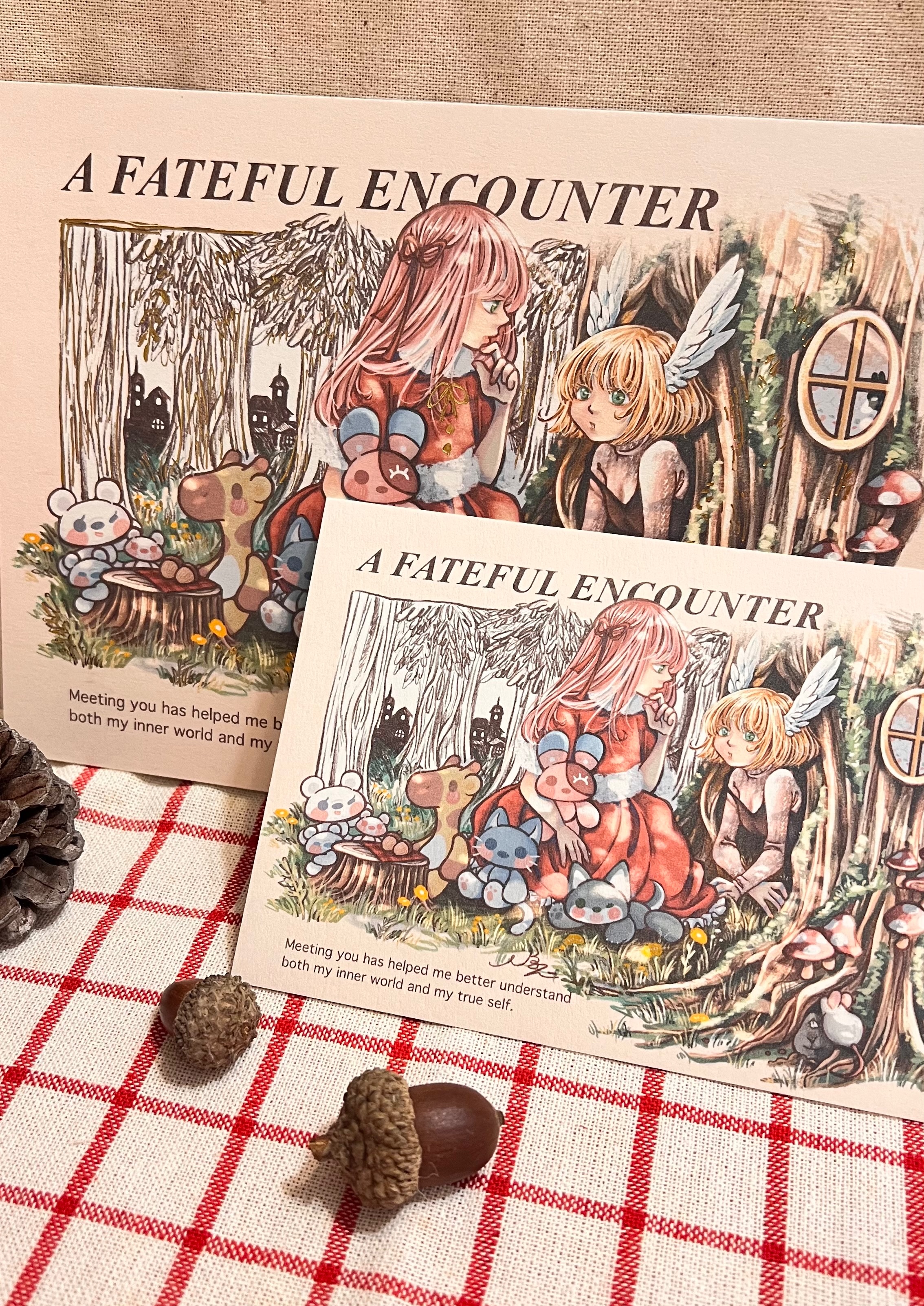 《N兔studio》🎄耶誕節限定 一般/A5明信片海報+手工燙金-奇特的遇