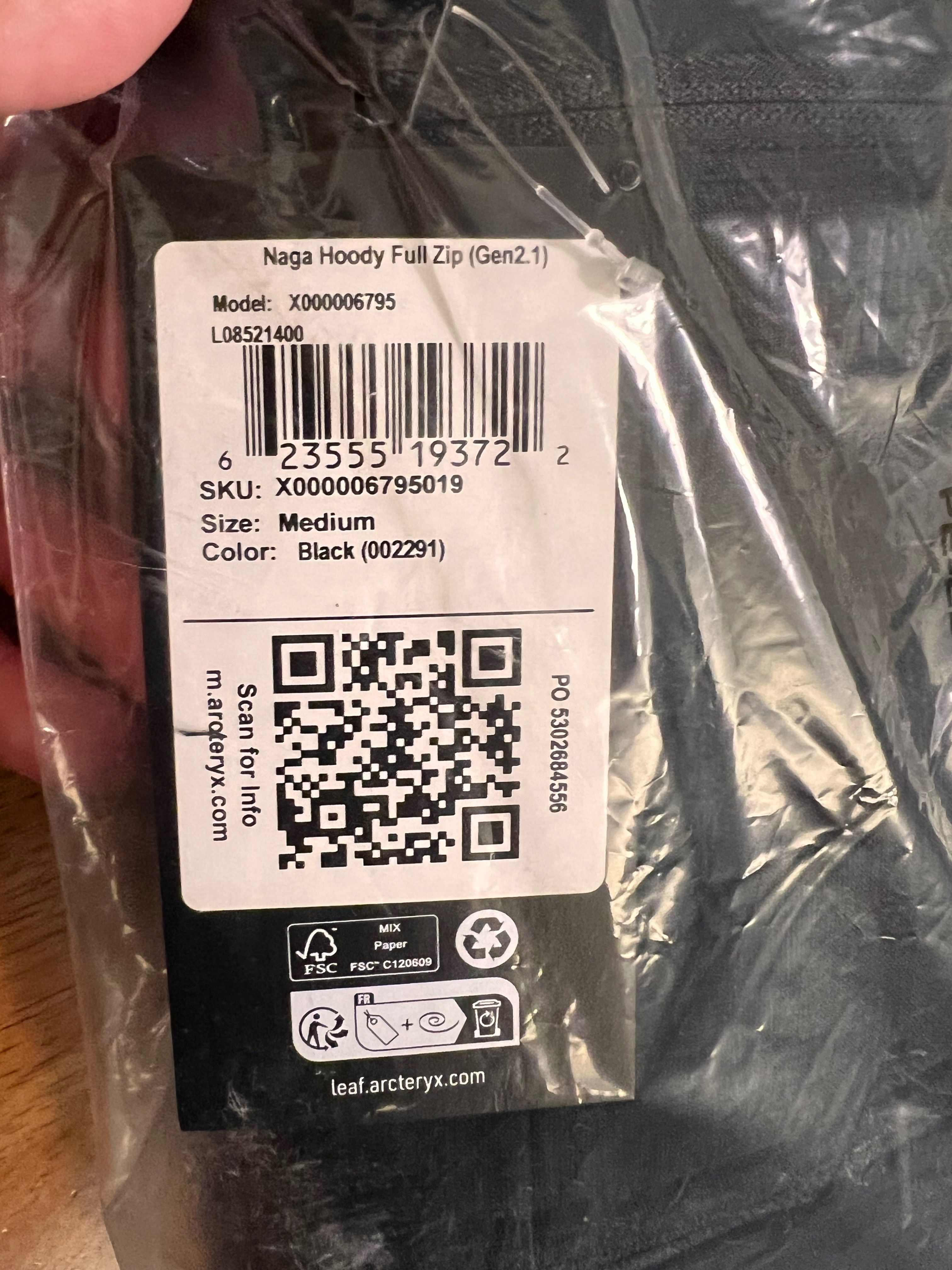 Arc’teryx leaf Naga full zip 峰下單