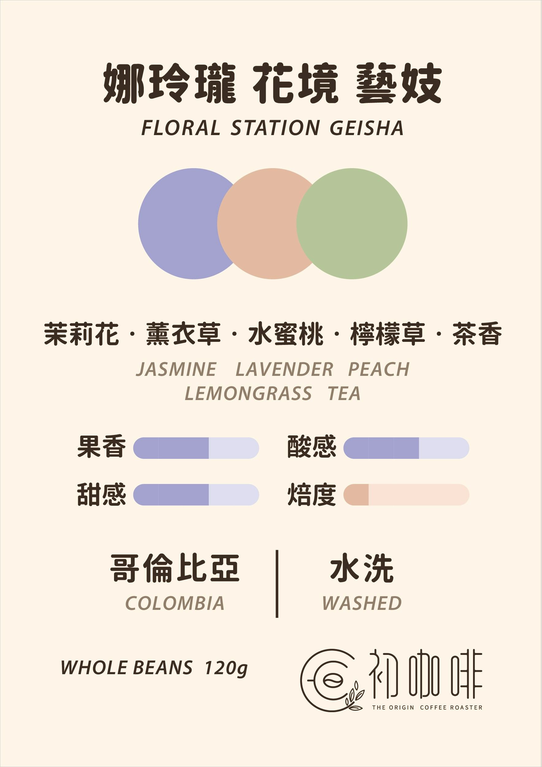 初咖啡 | 哥倫比亞 娜玲瓏 花境 藝妓 水洗｜淺焙