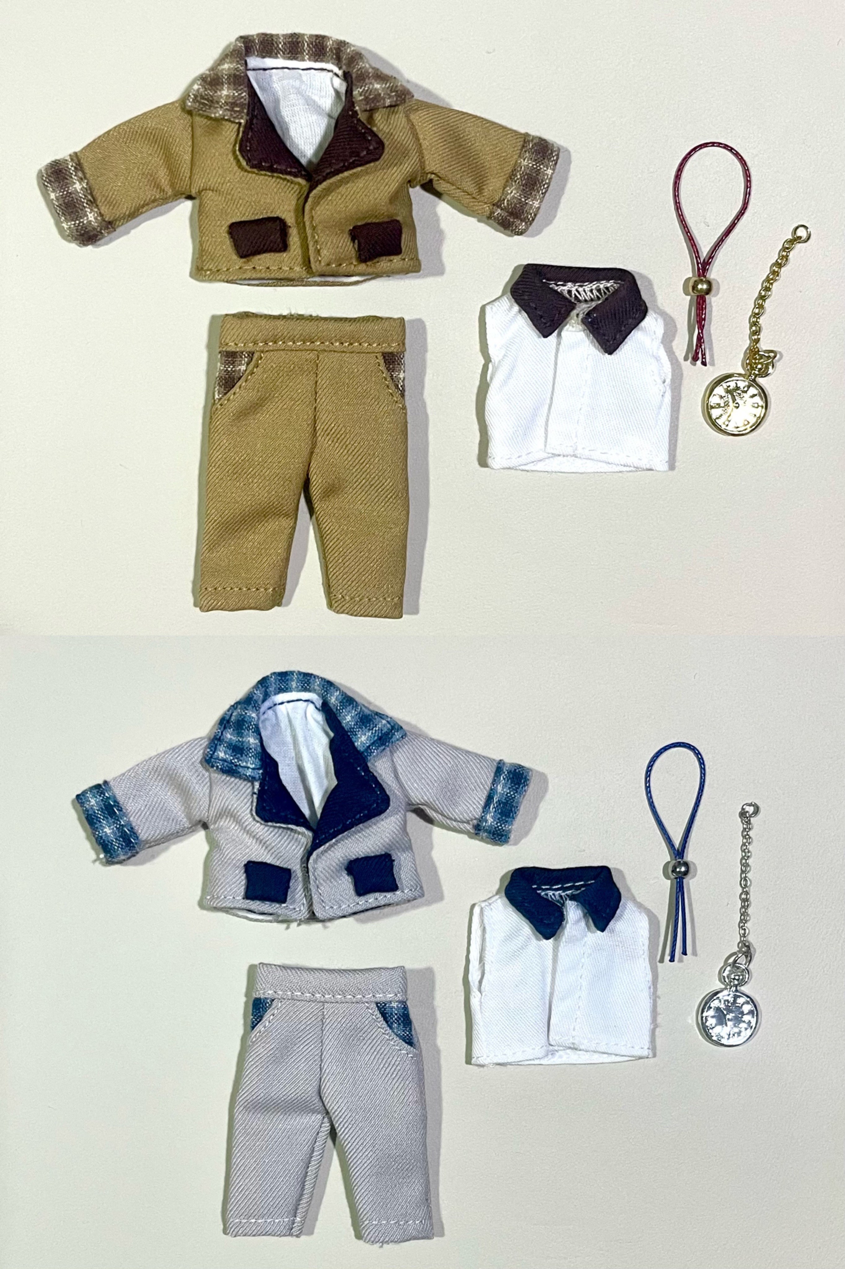 噗浪手作 格紋拼接紳士西裝套裝