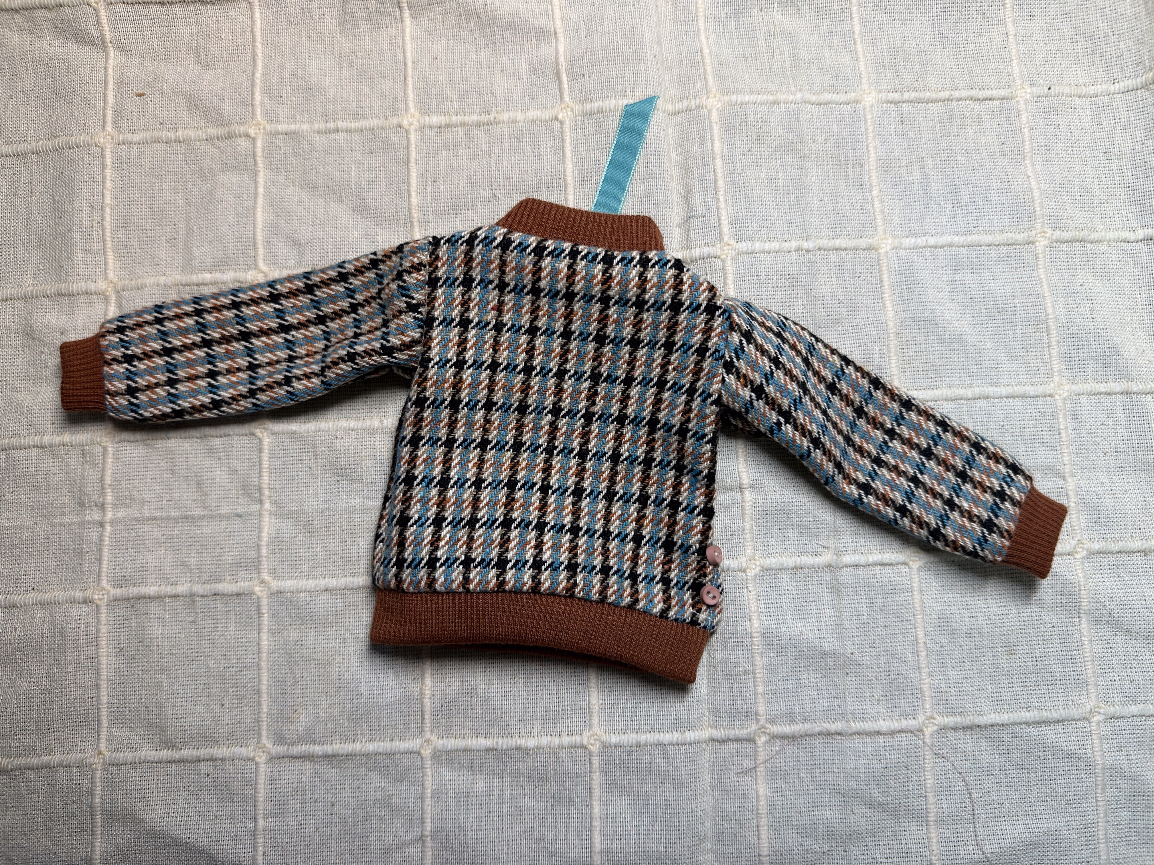 四分-格子長袖上衣