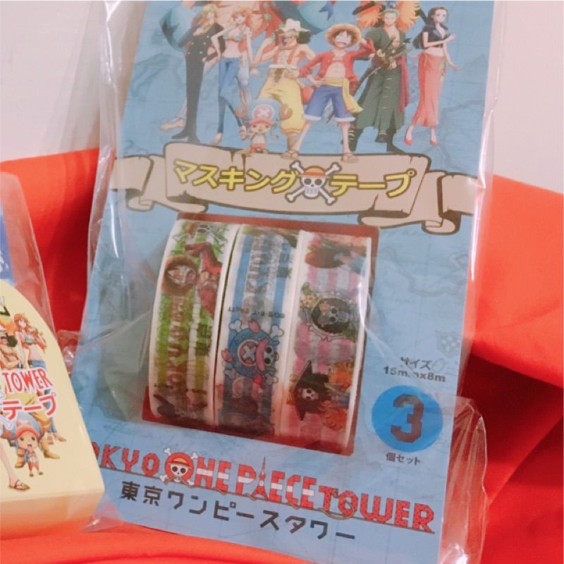 ［全新］東京鐵塔/ 海賊王/ 航海王/ 草帽/ 魯夫/ 索隆/ 香吉士/ 紙膠帶