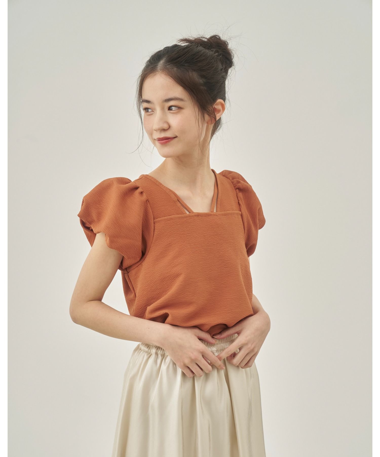 2935 2WAY泡泡袖襯衫