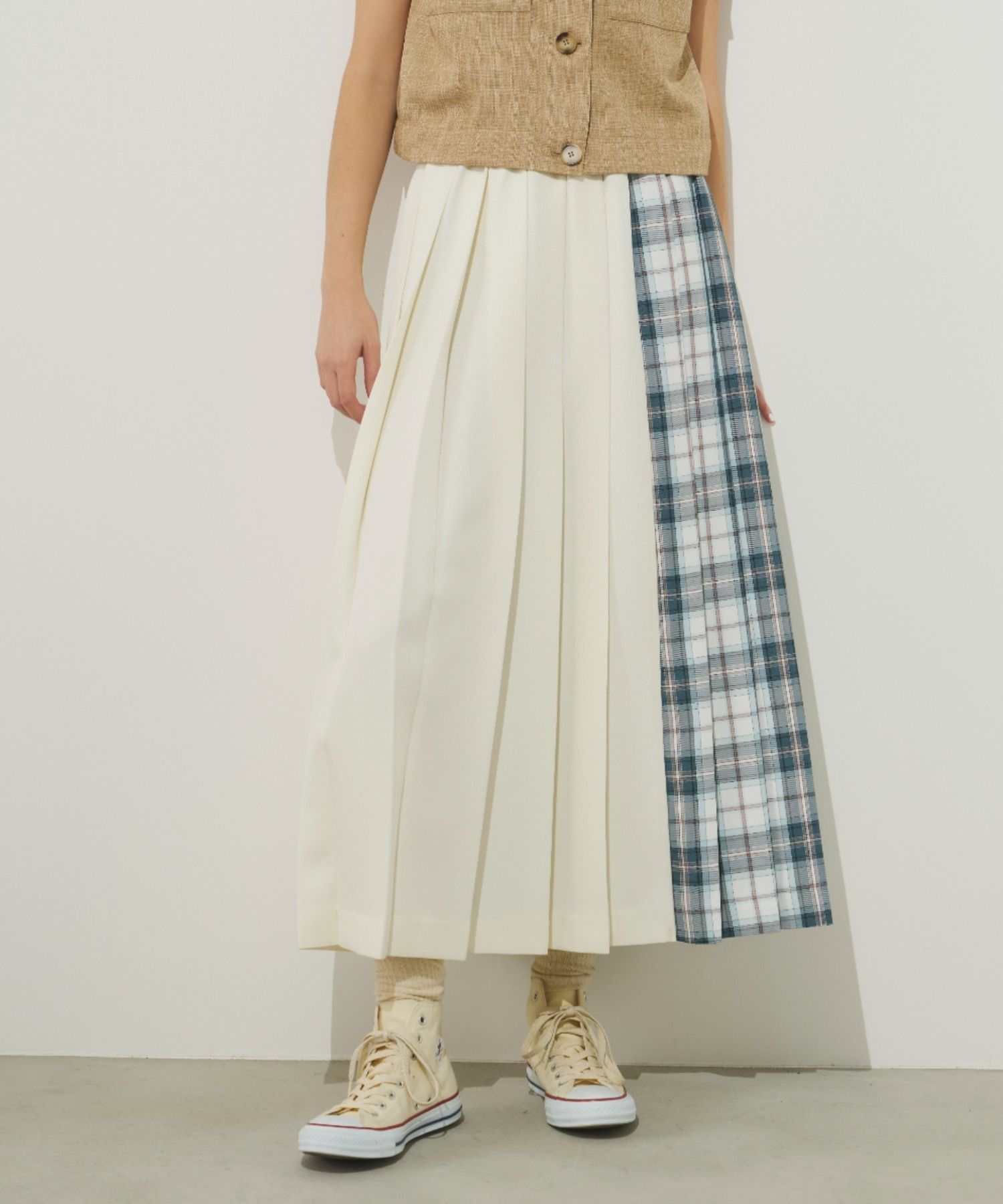 2944 雙色百褶裙