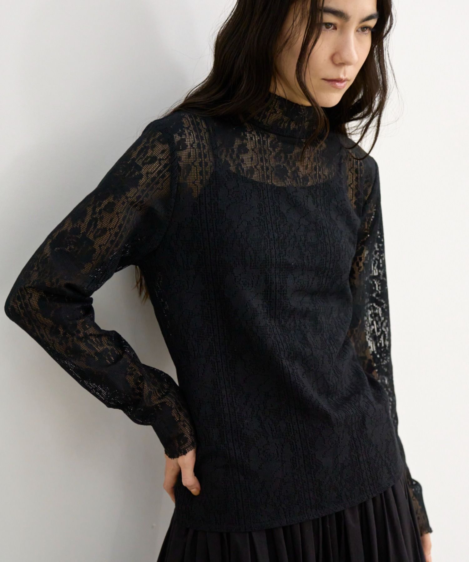 3002 高領蕾絲襯衫