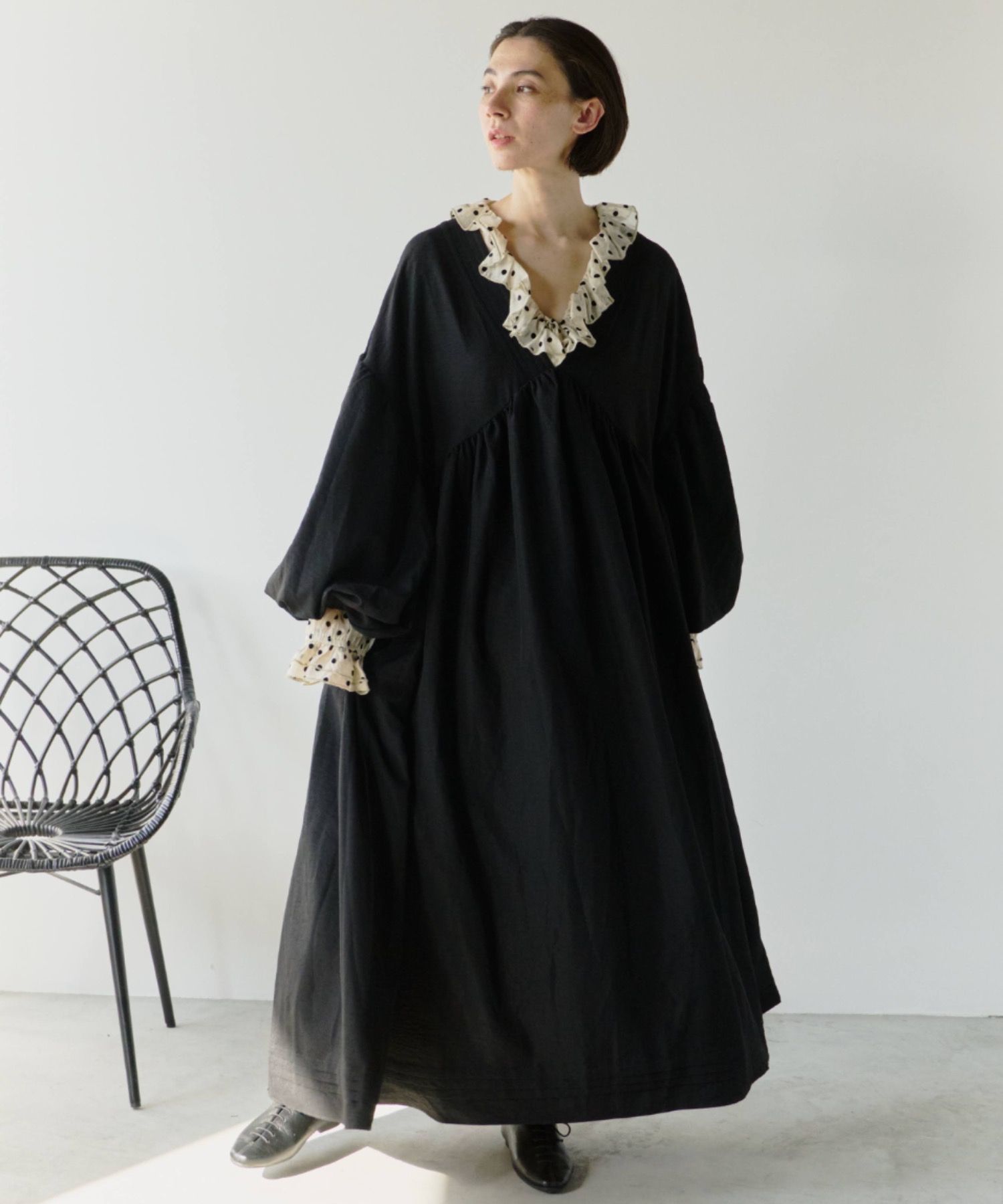 3003 蓬鬆袖卡夫坦連身裙