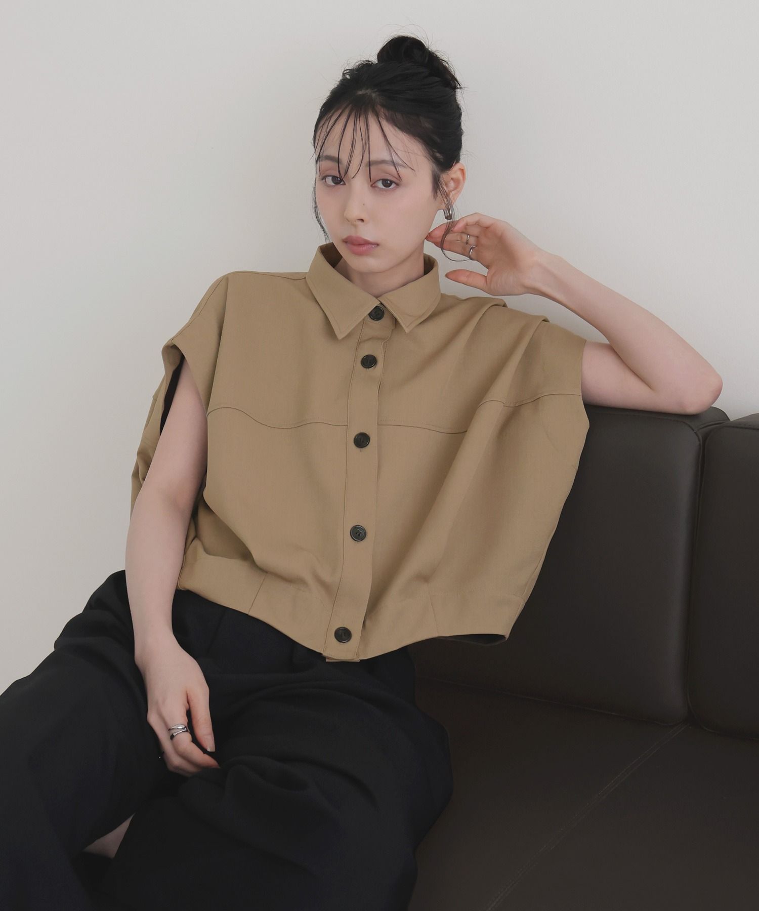3571 法式袖方領襯衫