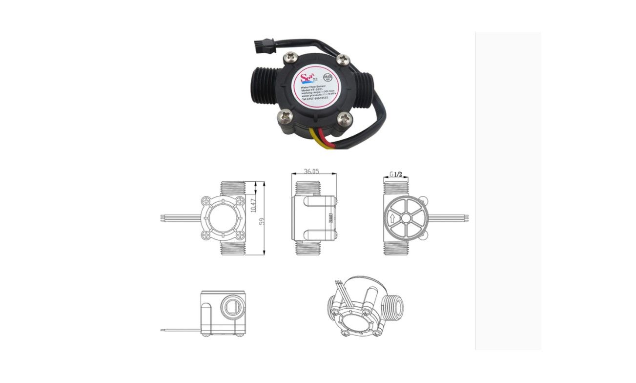 流量控制器+4分管流量計+4分關進水閥 附上AC110V轉DC24V變壓器