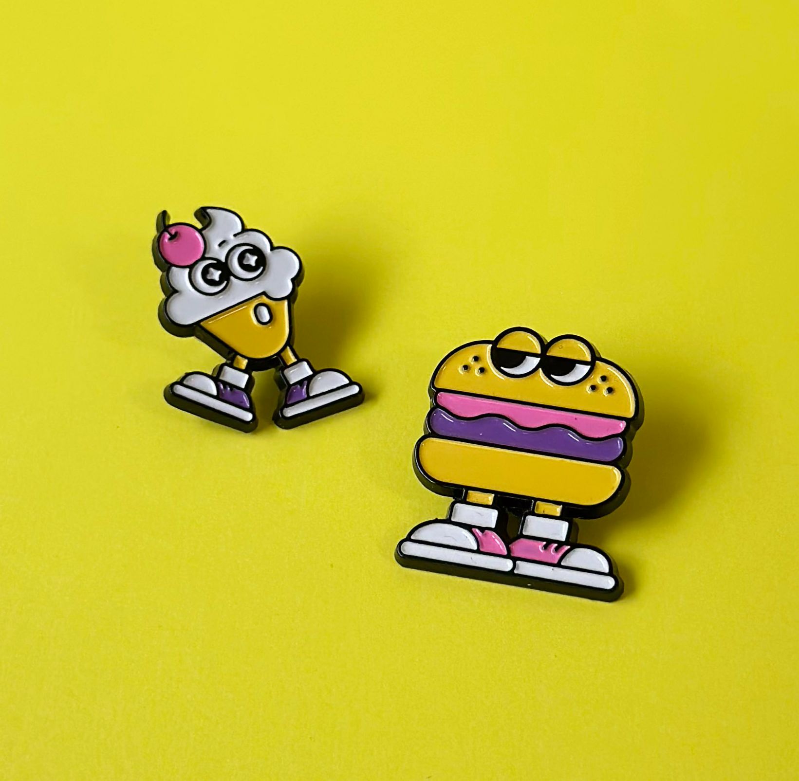 漢堡＆冰淇淋 🍔🍦 金屬徽章