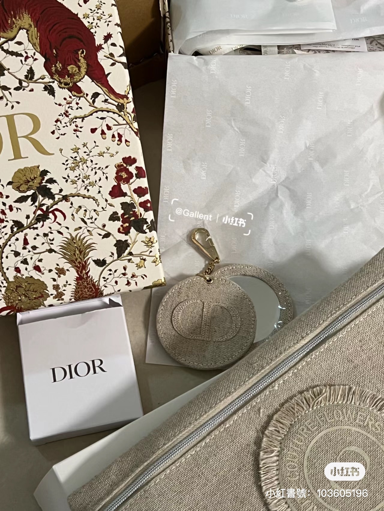 現貨🔥DIOR棉麻吊飾補妝鏡🪞