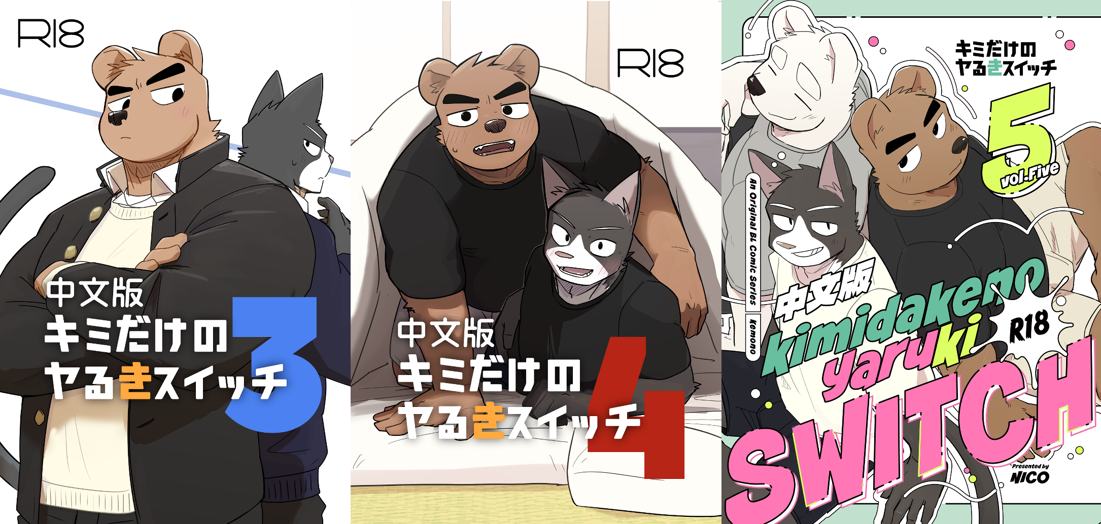 【 獨家代理通販】 獸摩沙 8 新刊 《 屬於你的幹勁開關 3 ＆ 4＆ 5》繁體中文版   By. Nicosand