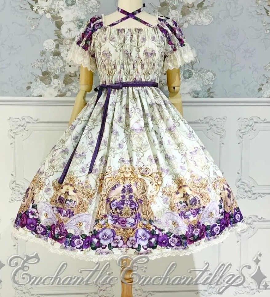 Enchantlic Enchantilly すみれ姫の王冠ワンピース。三色堇皇冠OP