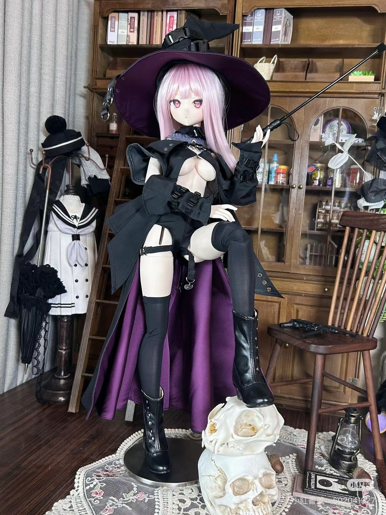 便攜魔女 黑紫 三分帽子mdd尺寸