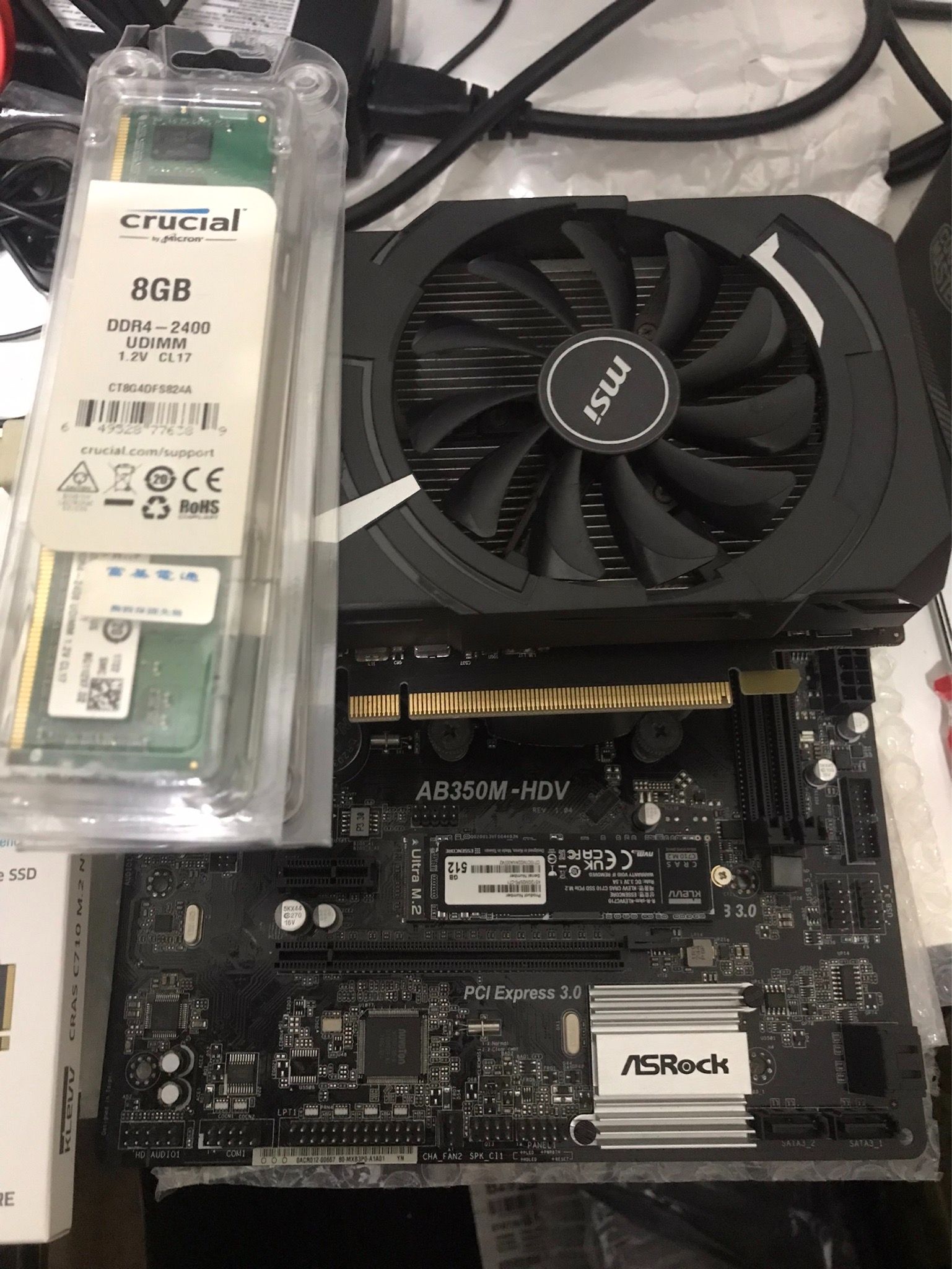 AMD Ryzen R5 2600+AB350M+GTX1050+512G M.2+16G RAM（LINE:義政下標）