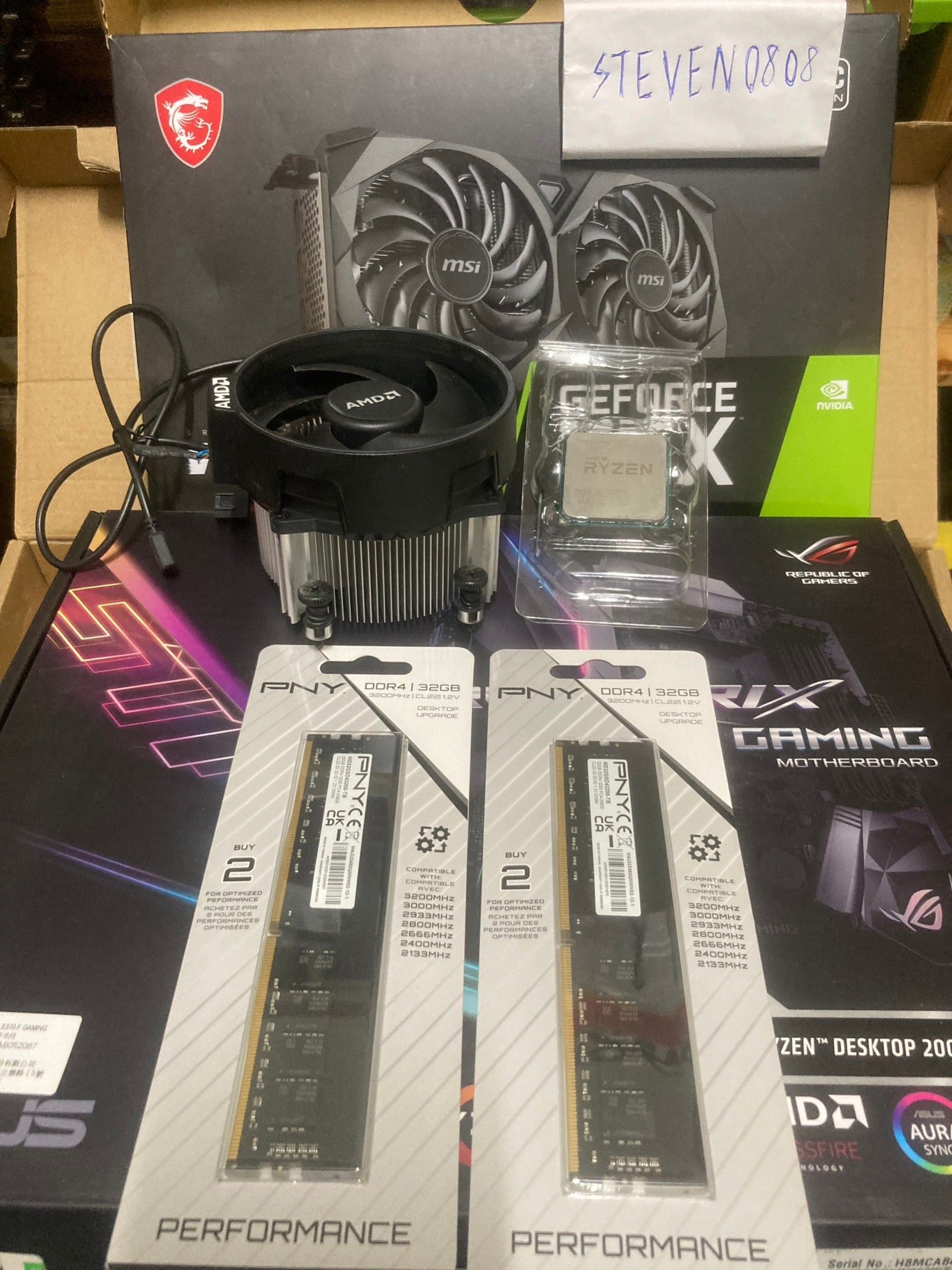 Amd ryzen 7 1700+X370+64G RAM+1660+512 M.2+256 SSD（LINE:廖聖郝）