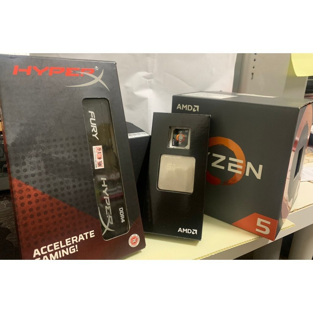 [套裝] AMD R5 1600x+HYPER FURY DDR4 16G+512G M.2（LINE:黃顗文下標）