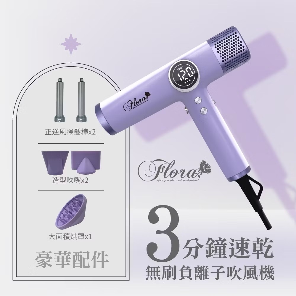 芙蘿拉HD-3238無刷負離子吹風機1500W-沙龍專用