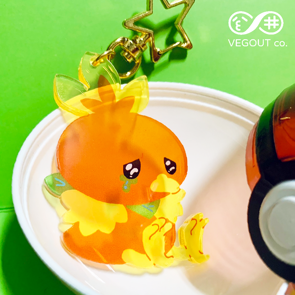 【寶可夢 Pokémon】透明螢光黃壓克力吊飾🐣哭哭火雉雞 炸雞塊